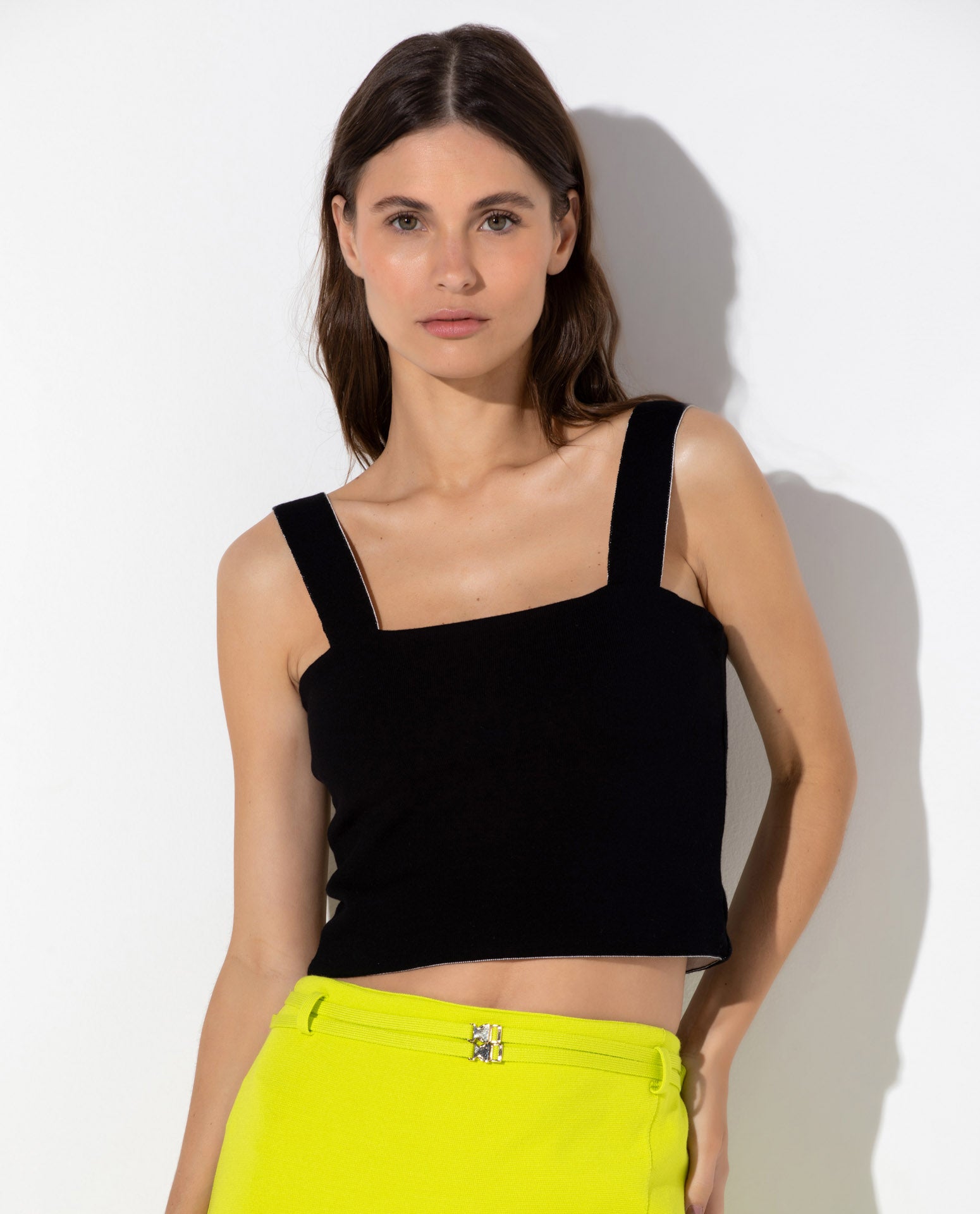 Top Lafort Cropped Bicolor Tracie Tricot