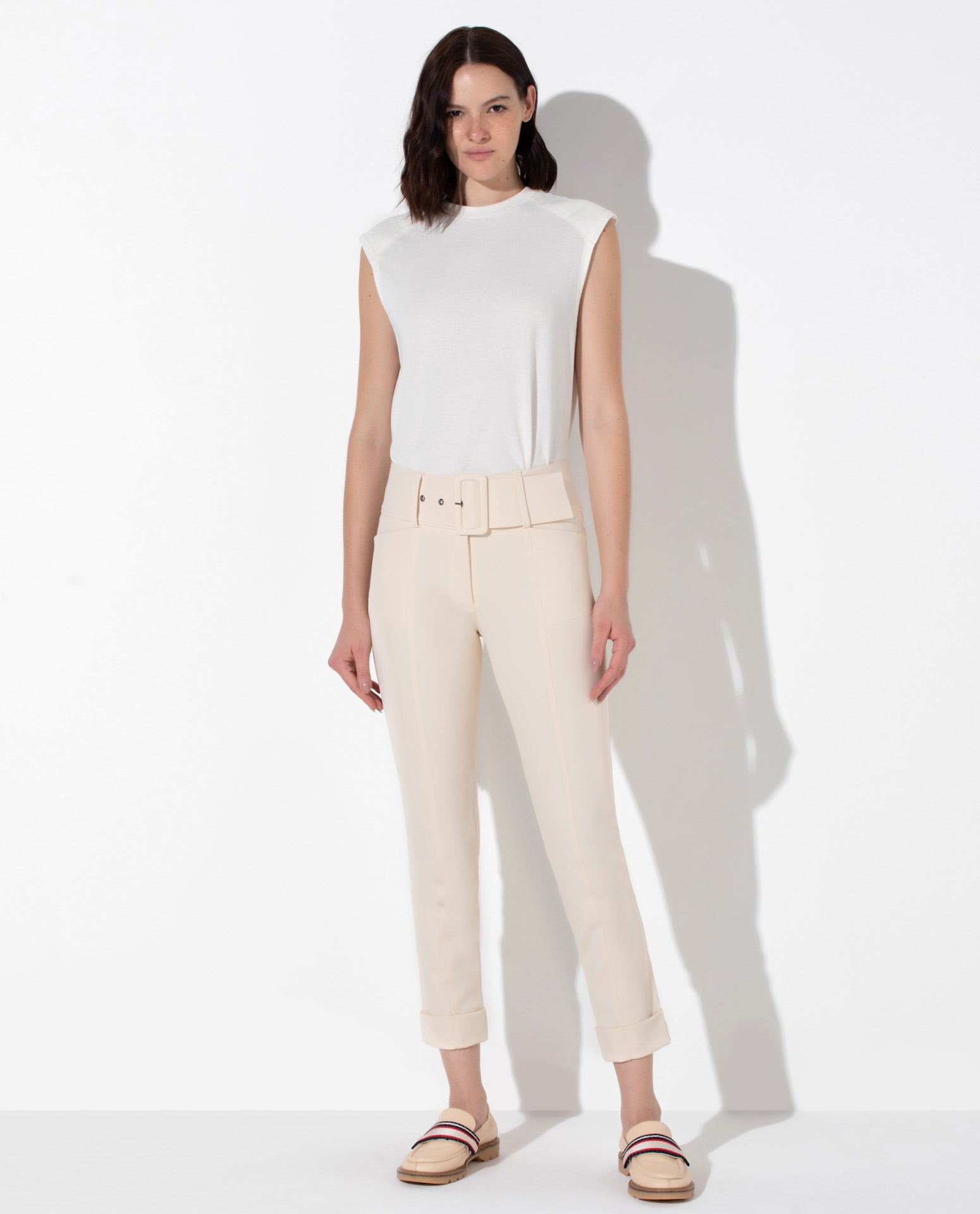 Calça Lafort Skinny Com Cinto Sabrina Technoblock® Neutra