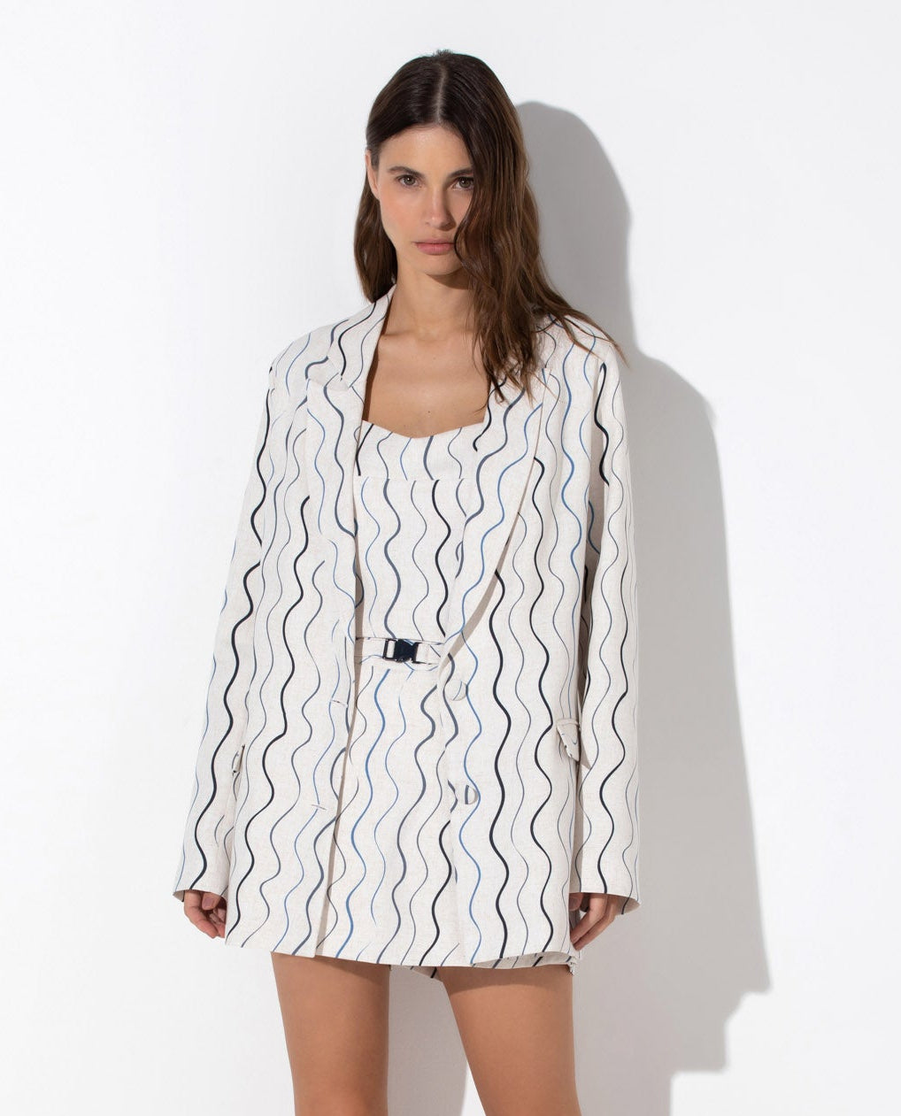 Blazer Lafort Alongado Jasmin Linho Estampado