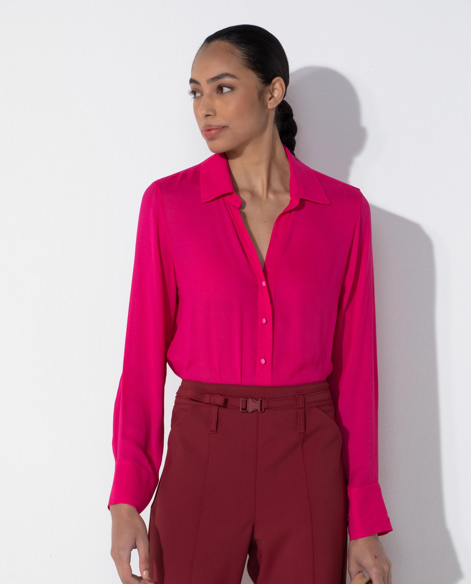 Camisa Lafort Slim Melinda Crepe Leve London Stories