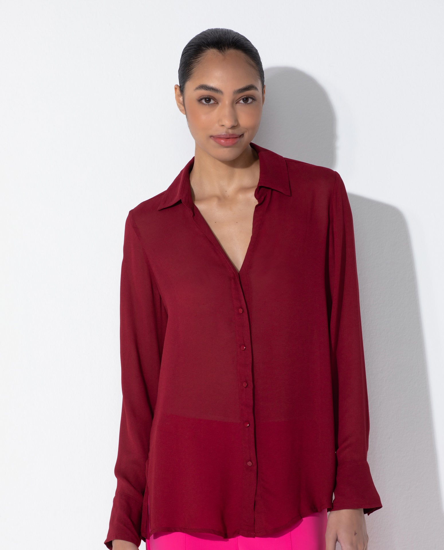 Camisa Lafort Slim Melinda Crepe Leve London Stories