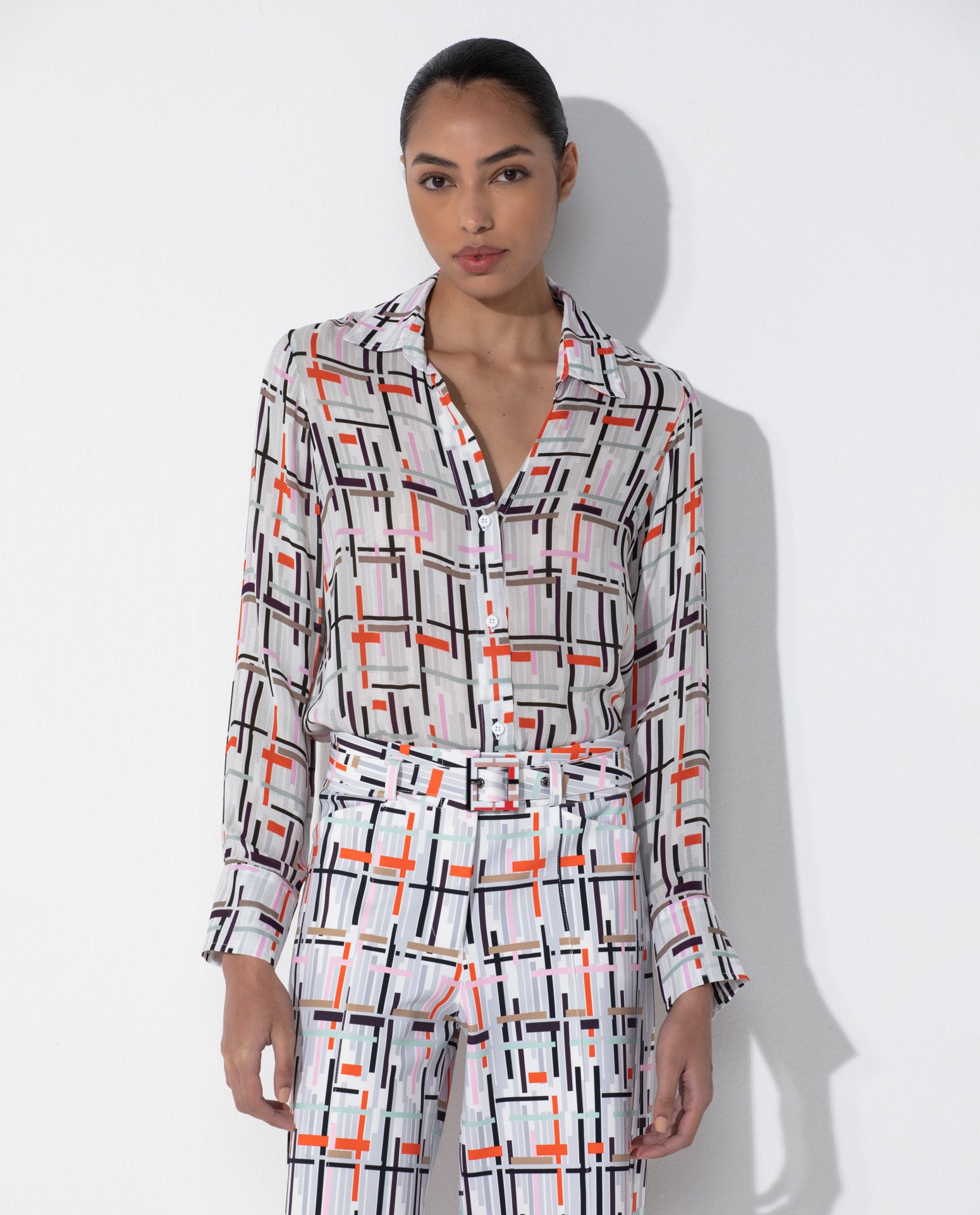 Camisa Lafort Slim Meli Crepe Leve London Stories