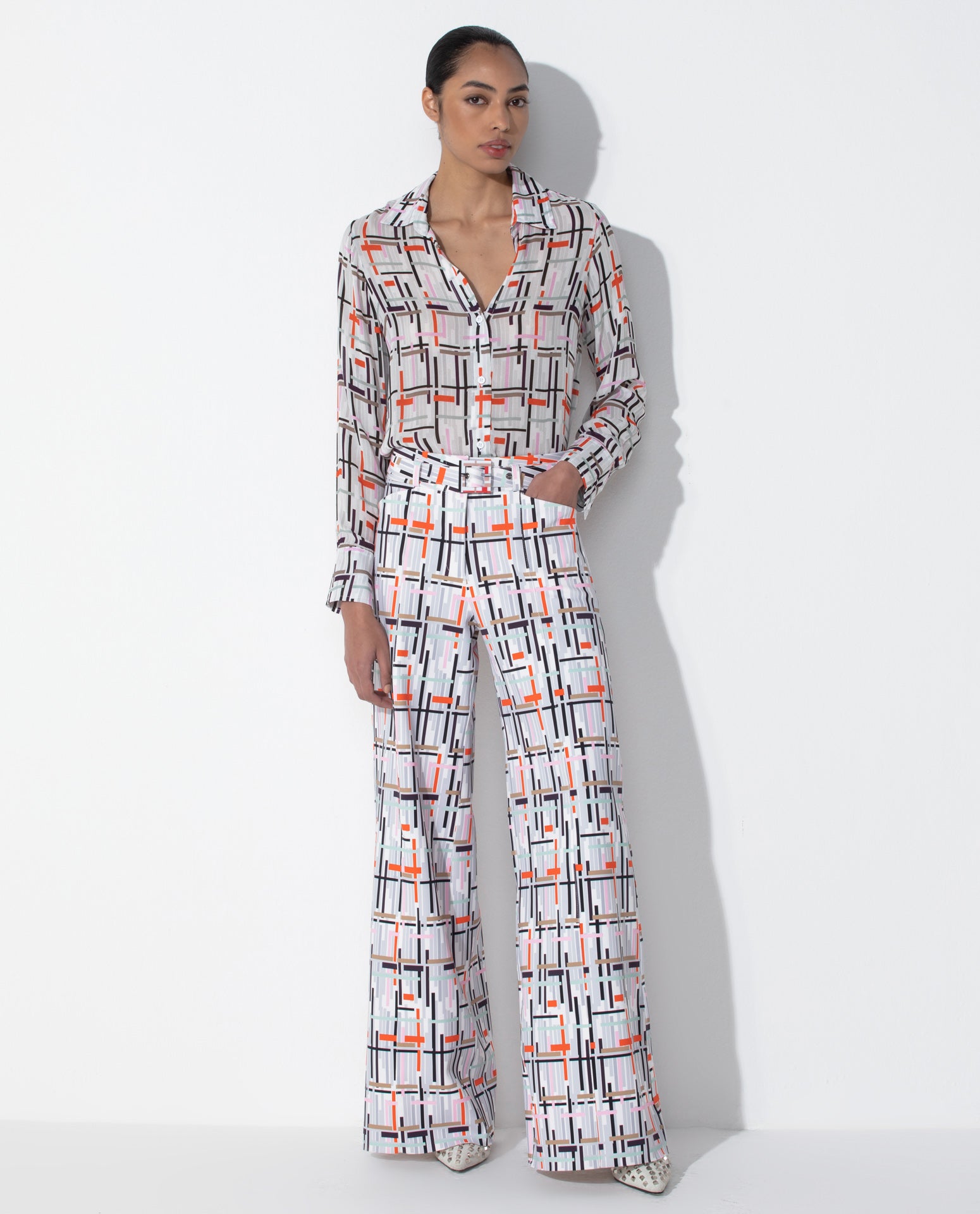 Camisa Lafort Slim Meli Crepe Leve London Stories
