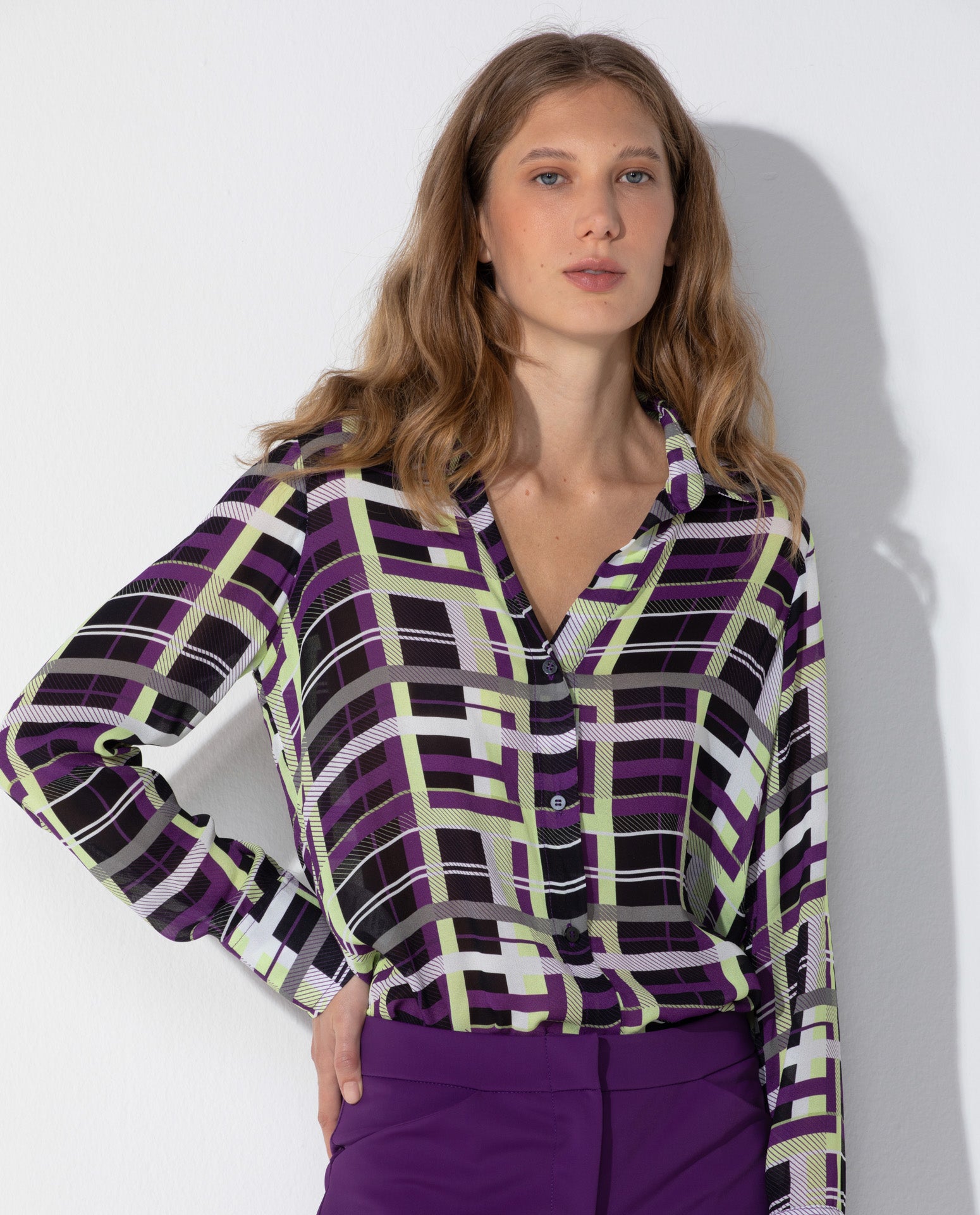 Camisa Lafort Slim Meli Crepe Leve London Stories