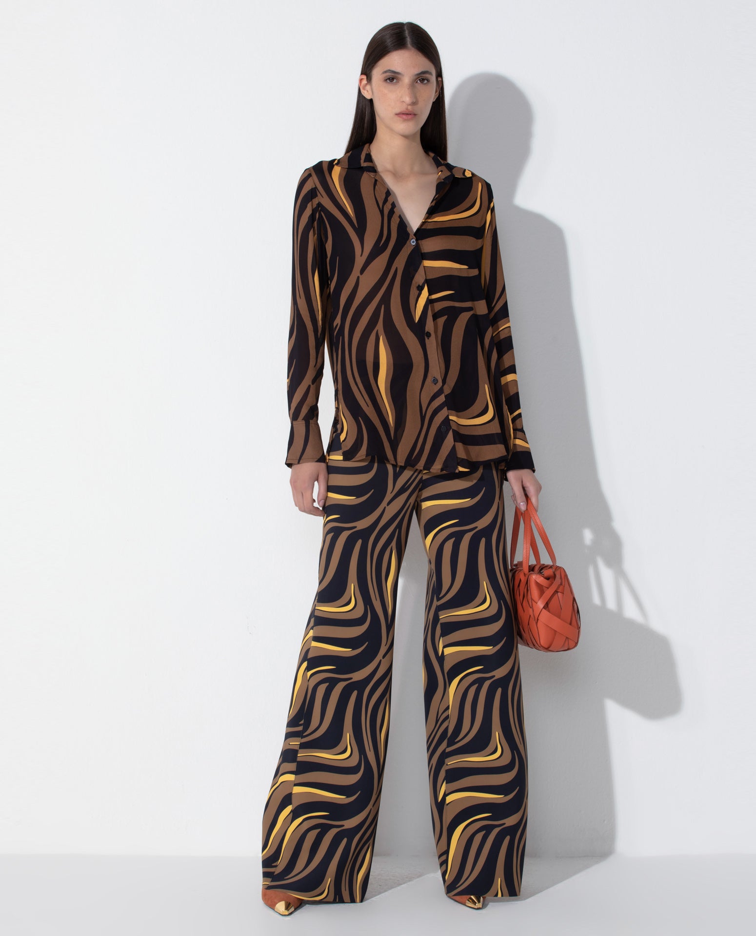 Camisa Lafort Slim Meli Crepe Leve London Stories