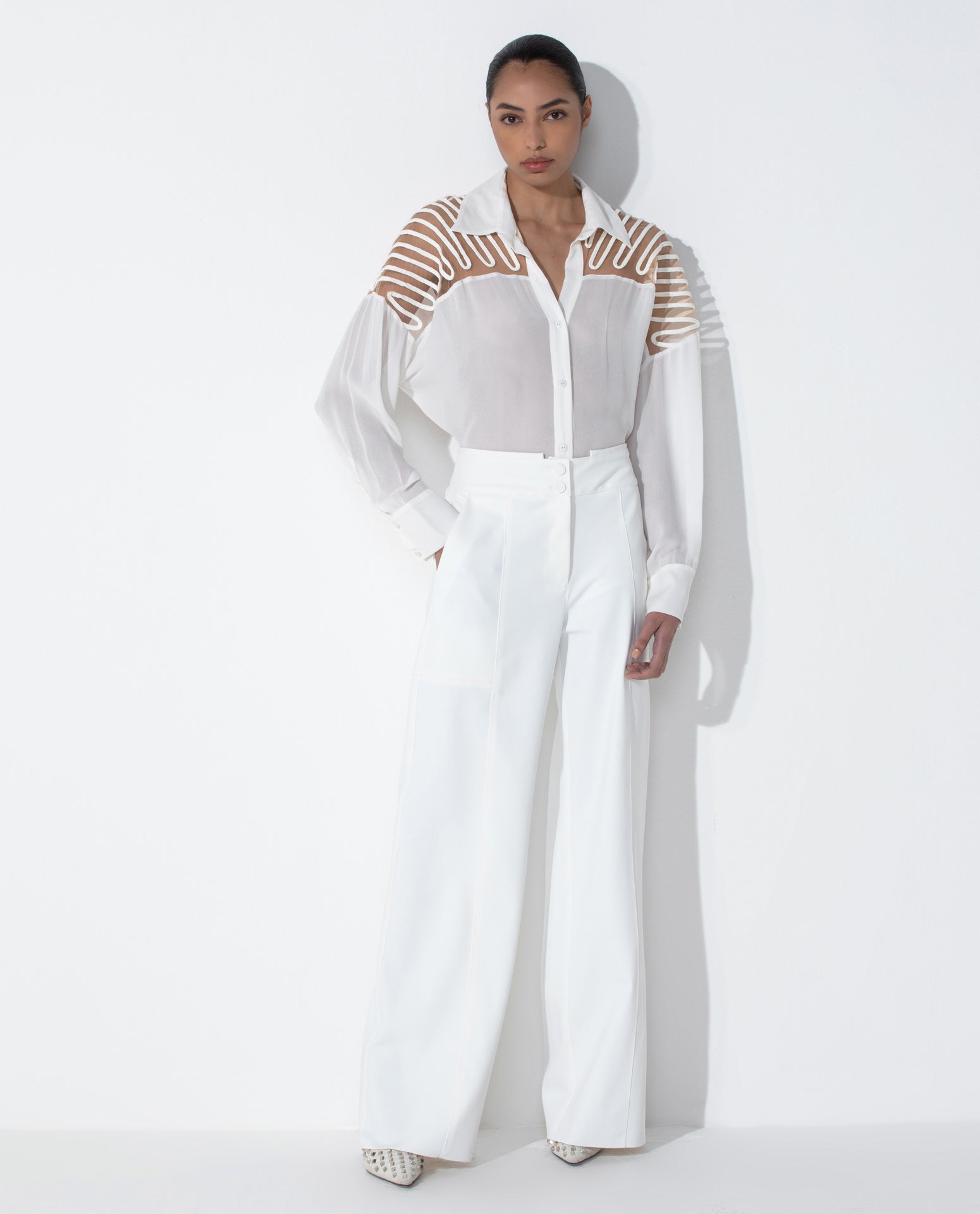 Camisa Lafort Com Bordado Bia Crepe Leve