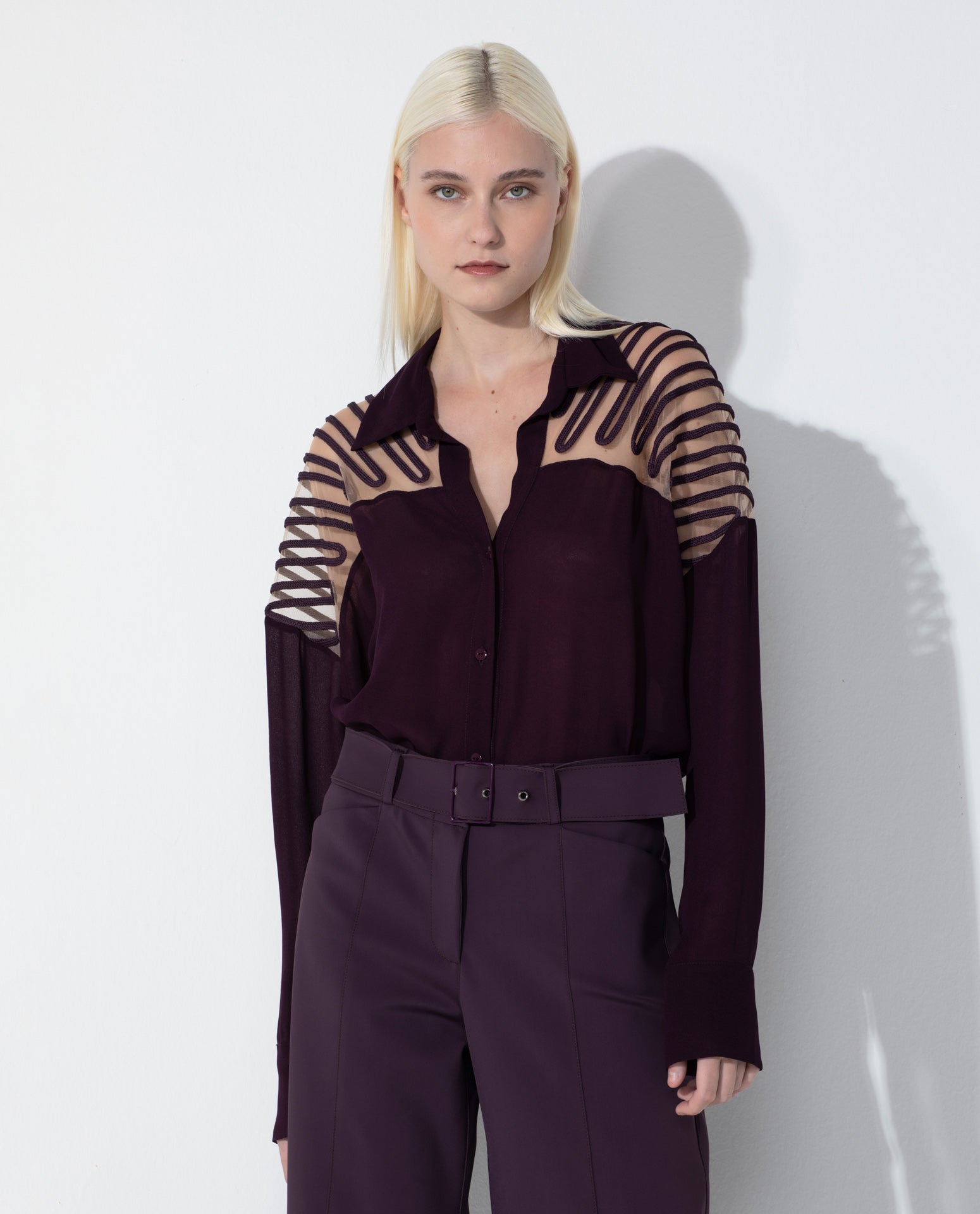 Camisa Lafort Com Bordado Bia Crepe Leve