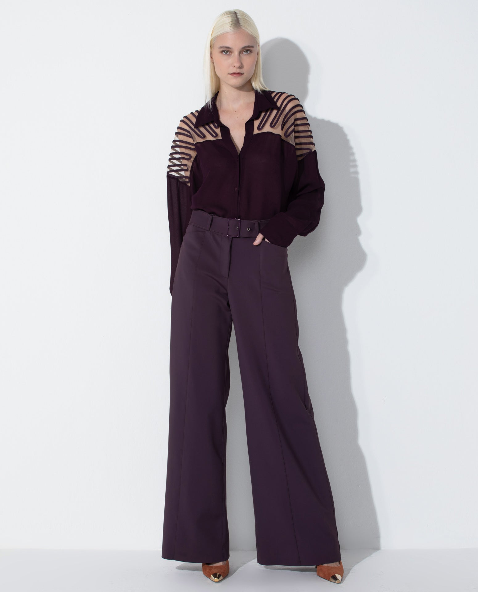 Camisa Lafort Com Bordado Bia Crepe Leve