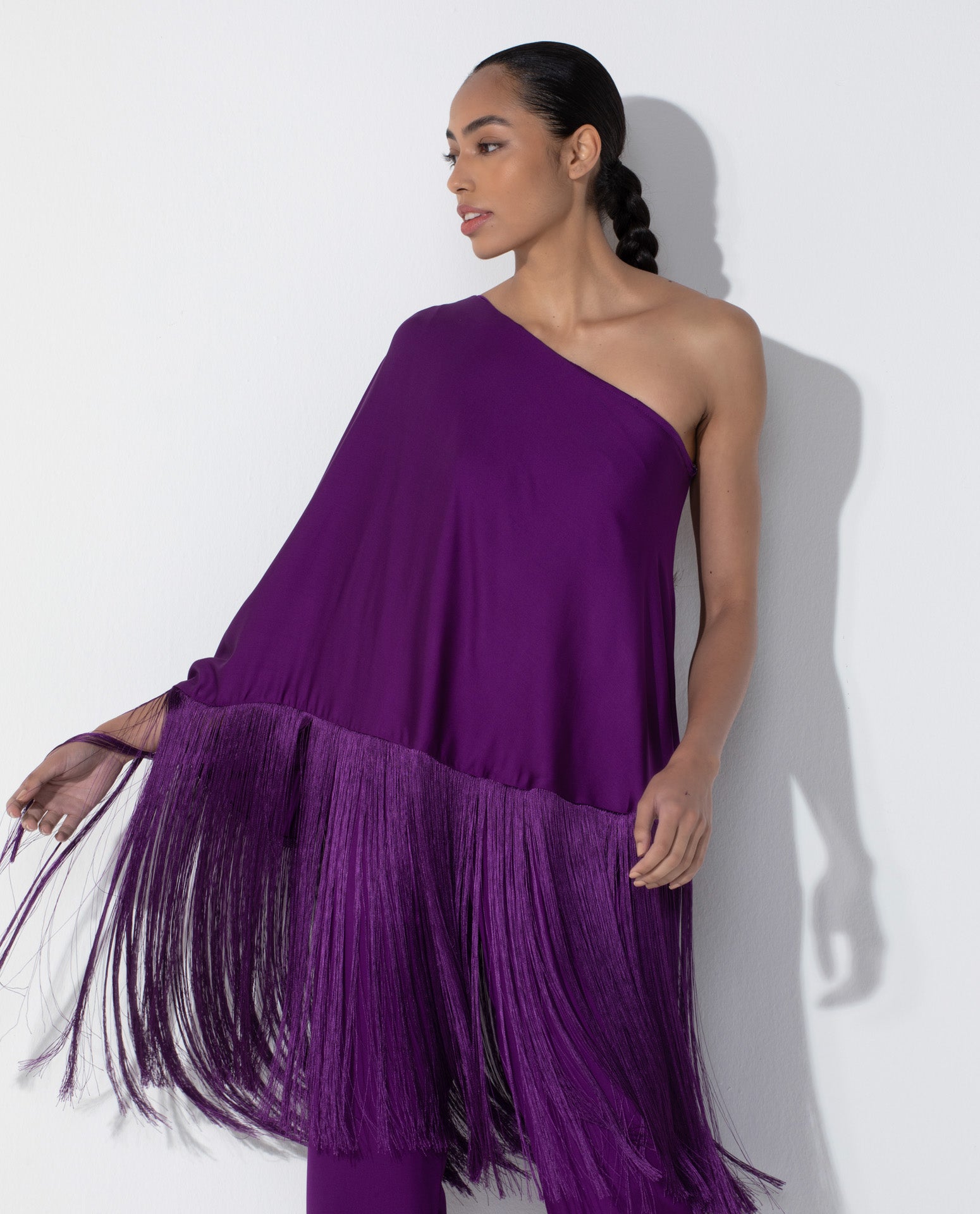 Blusa Lafort Com Franja Leona Crepe Acetinado