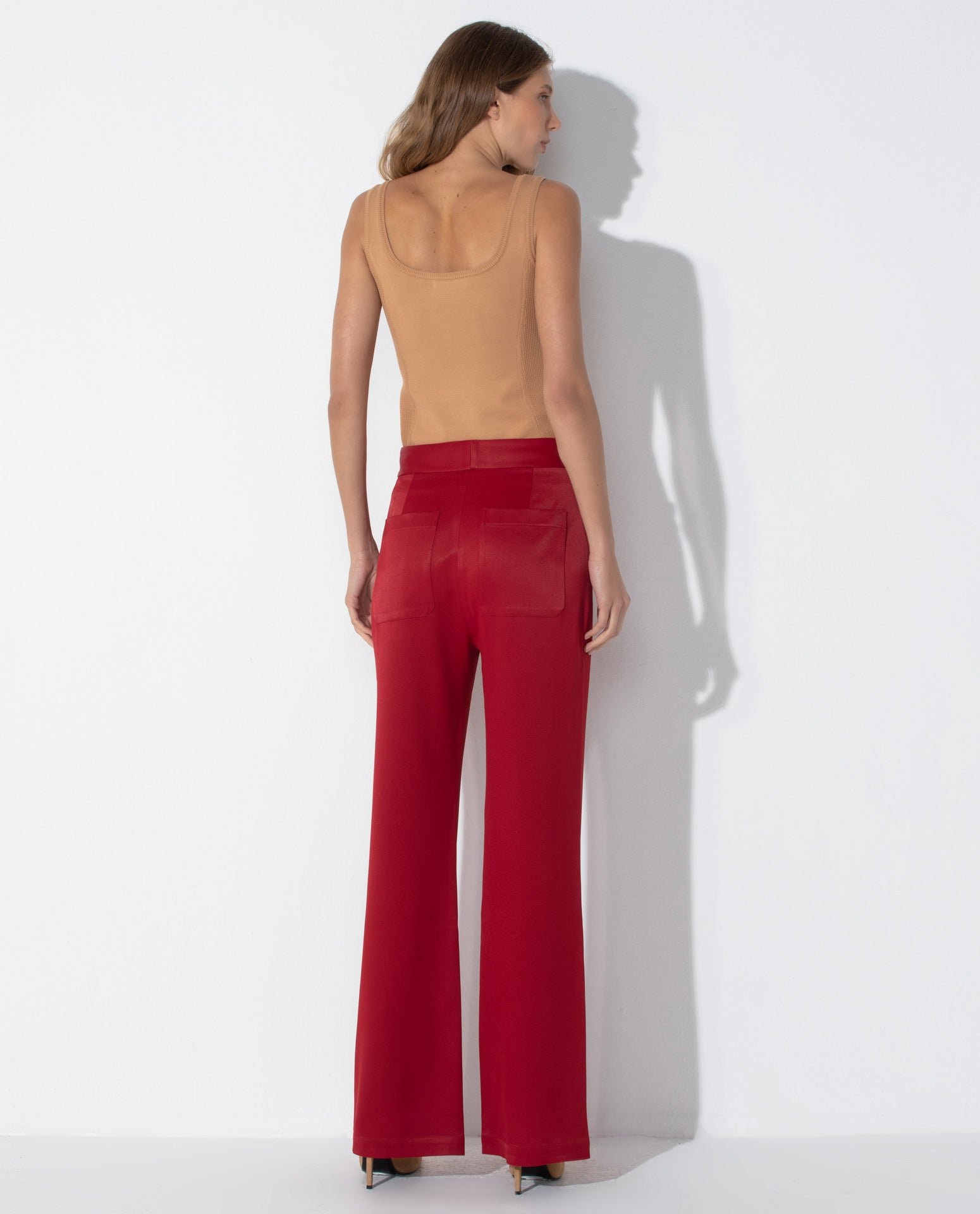 Calça Lafort Reta Greta Crepe Alfaiataria