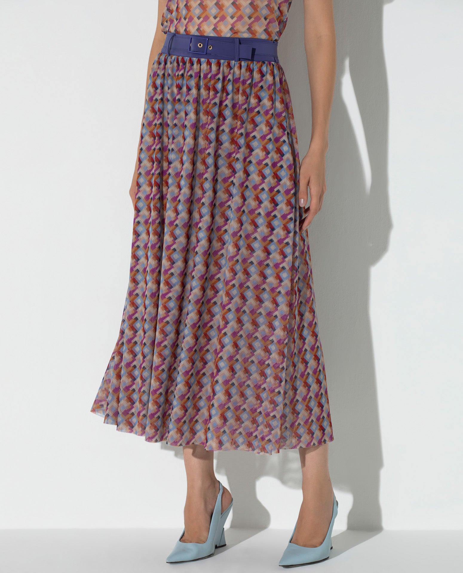 Saia Lafort Midi Mandy Tule Estampado