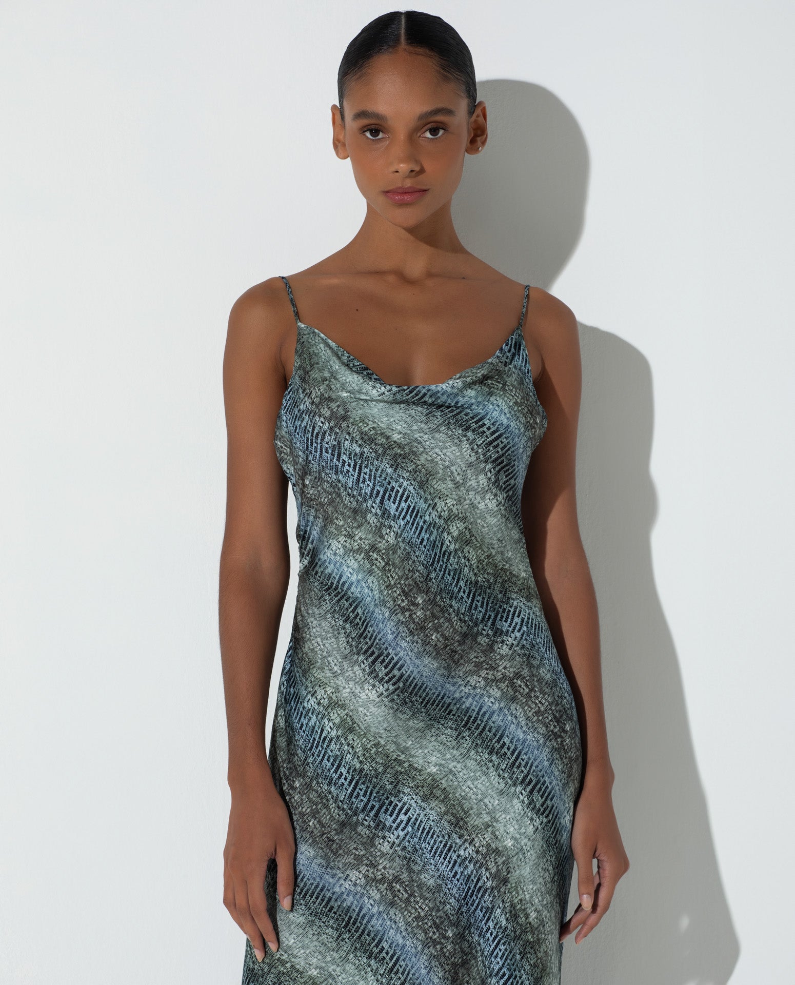 Vestido Lafort Slip Bella Crepe Acetinado Estampado