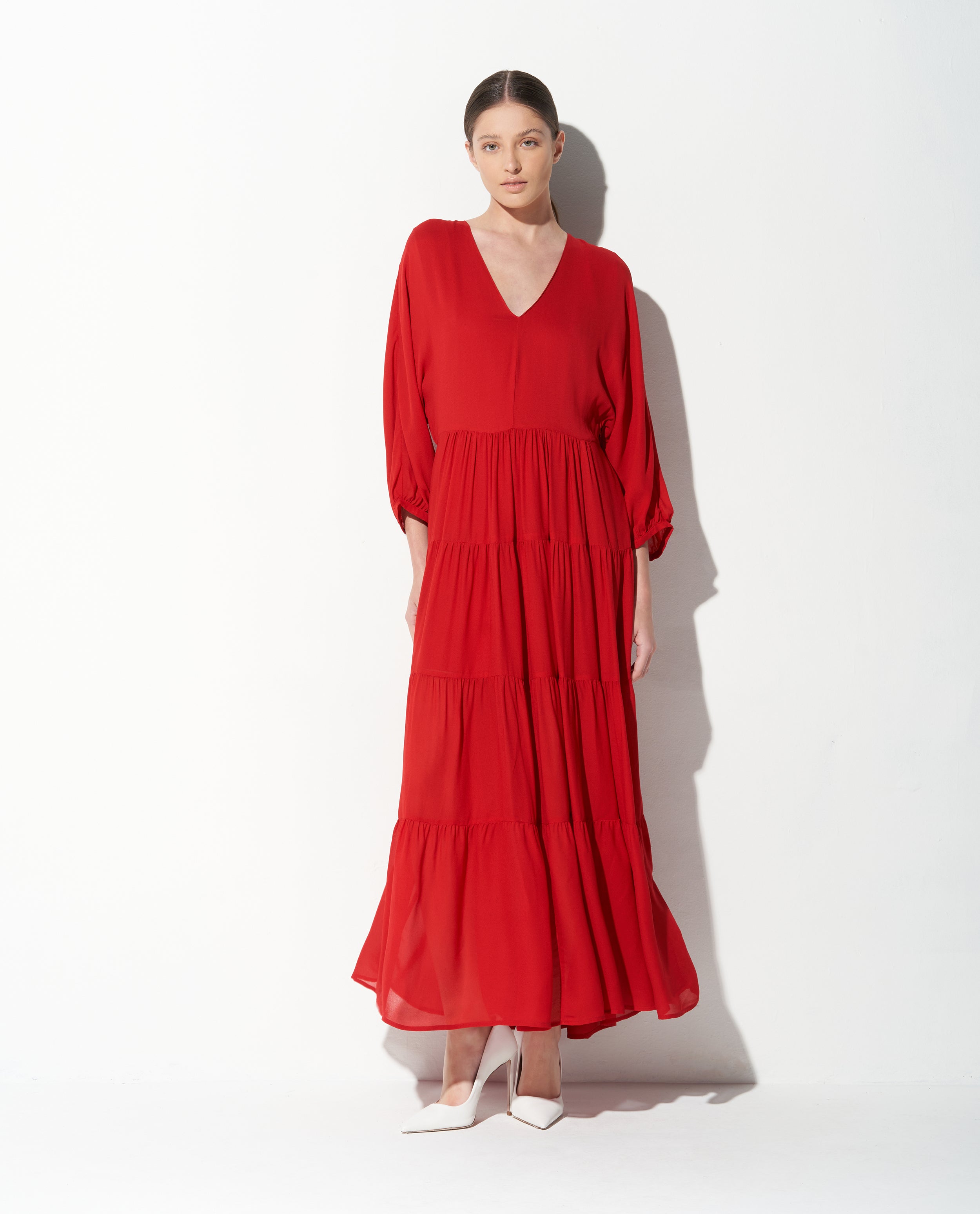 Vestido Lafort Midi Melinda Crepe Leve
