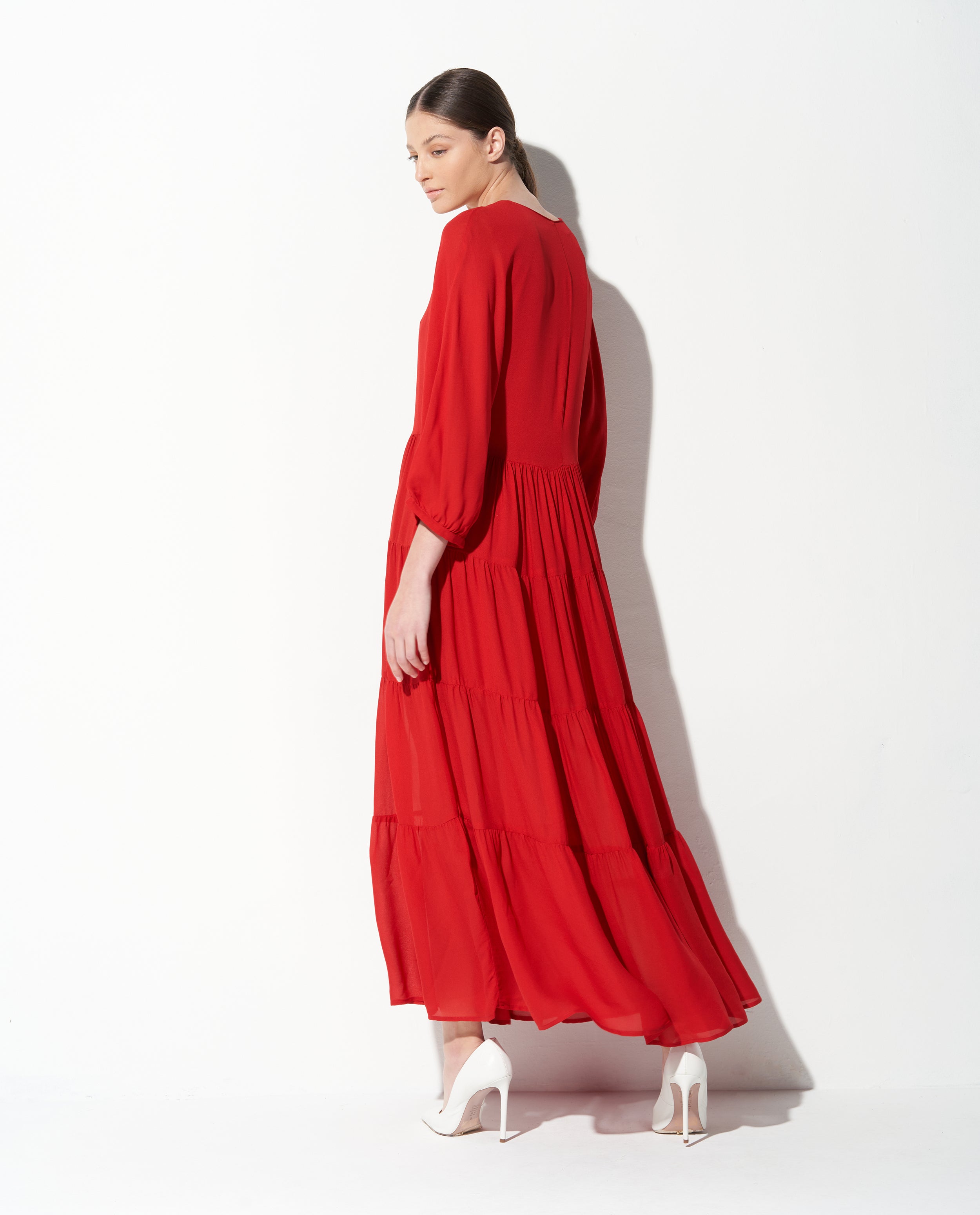 Vestido Lafort Midi Melinda Crepe Leve
