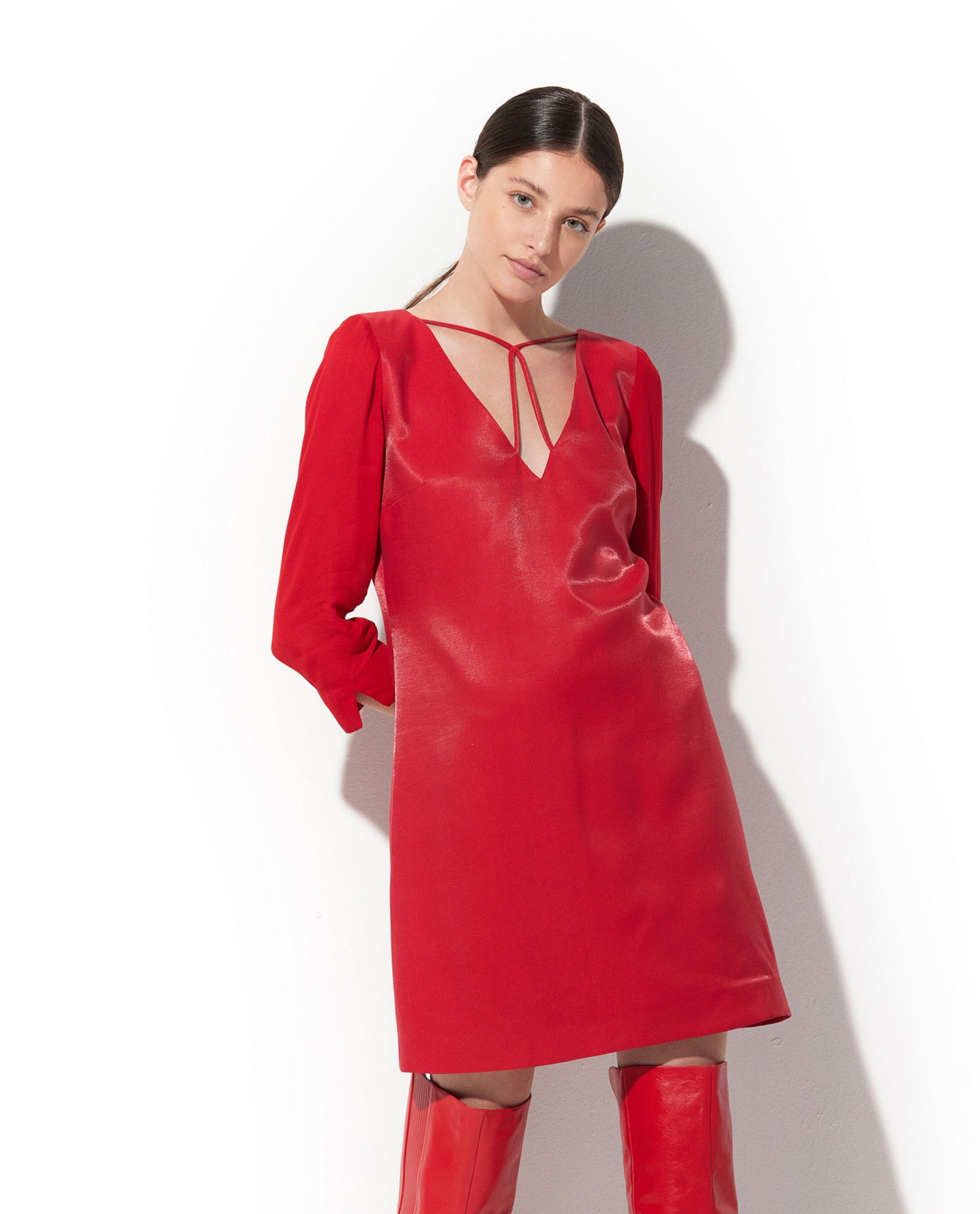 Vestido Lafort Mini Mari Crepe Alfaiataria