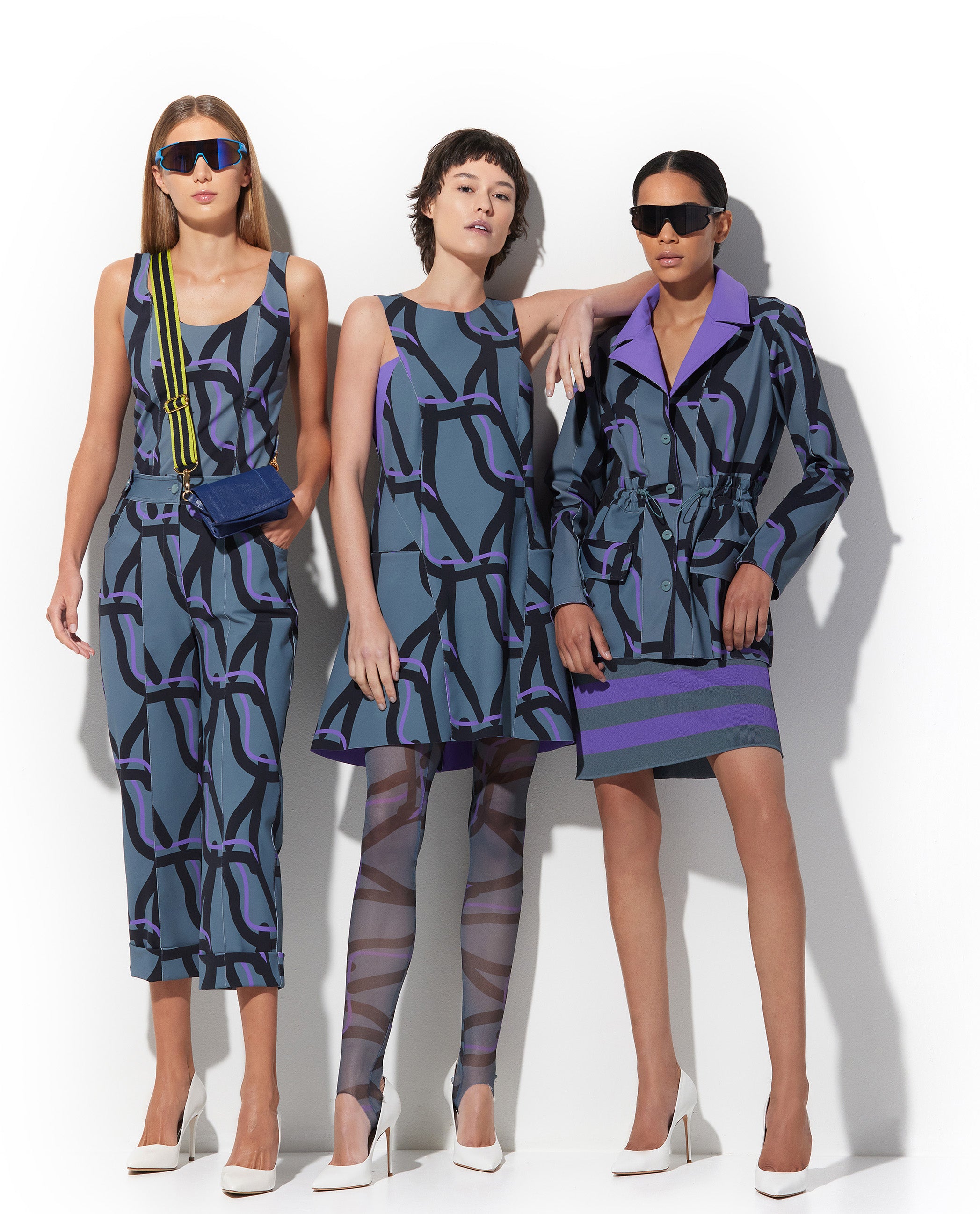 Vestido Lafort Sopreposição Ayah Technoblock® Estampada