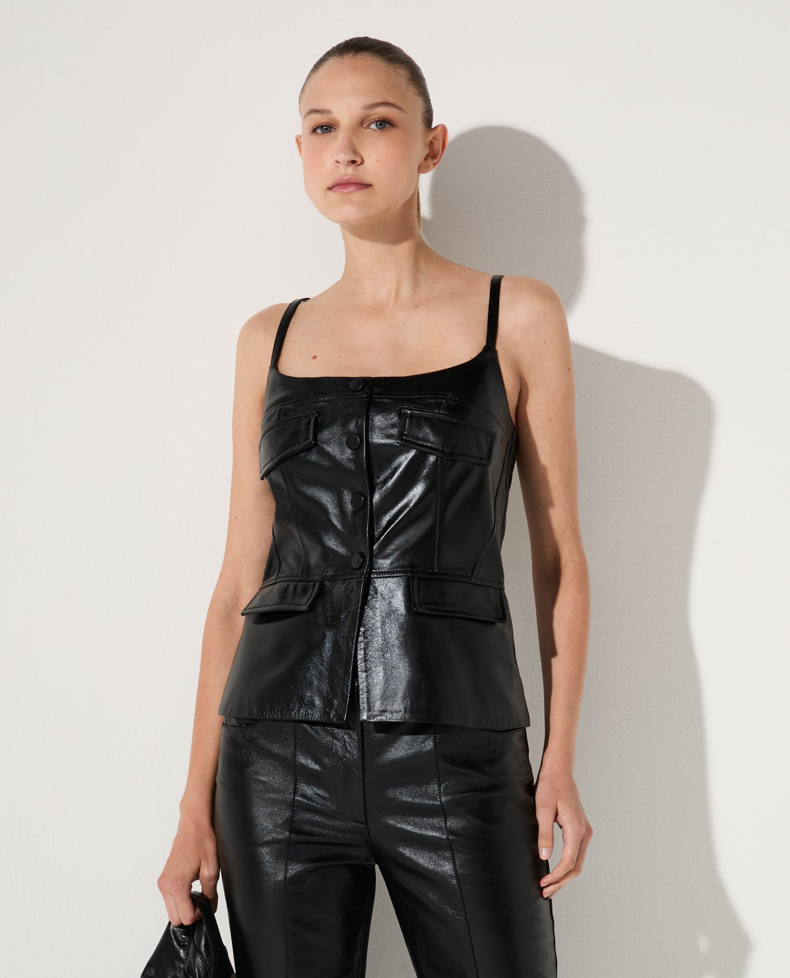 Top Lafort Colete Domenica Couro