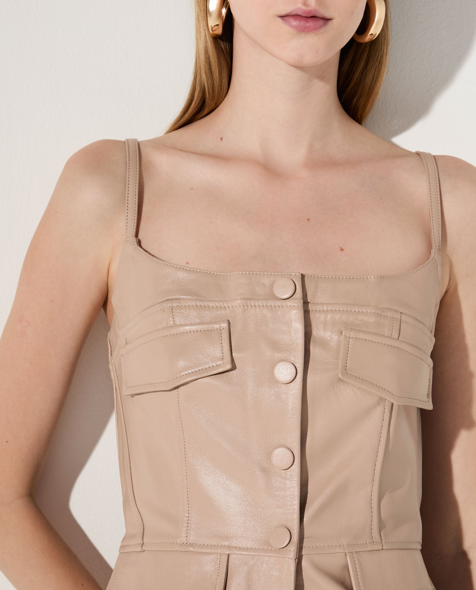 Top Lafort Colete Domenica Couro