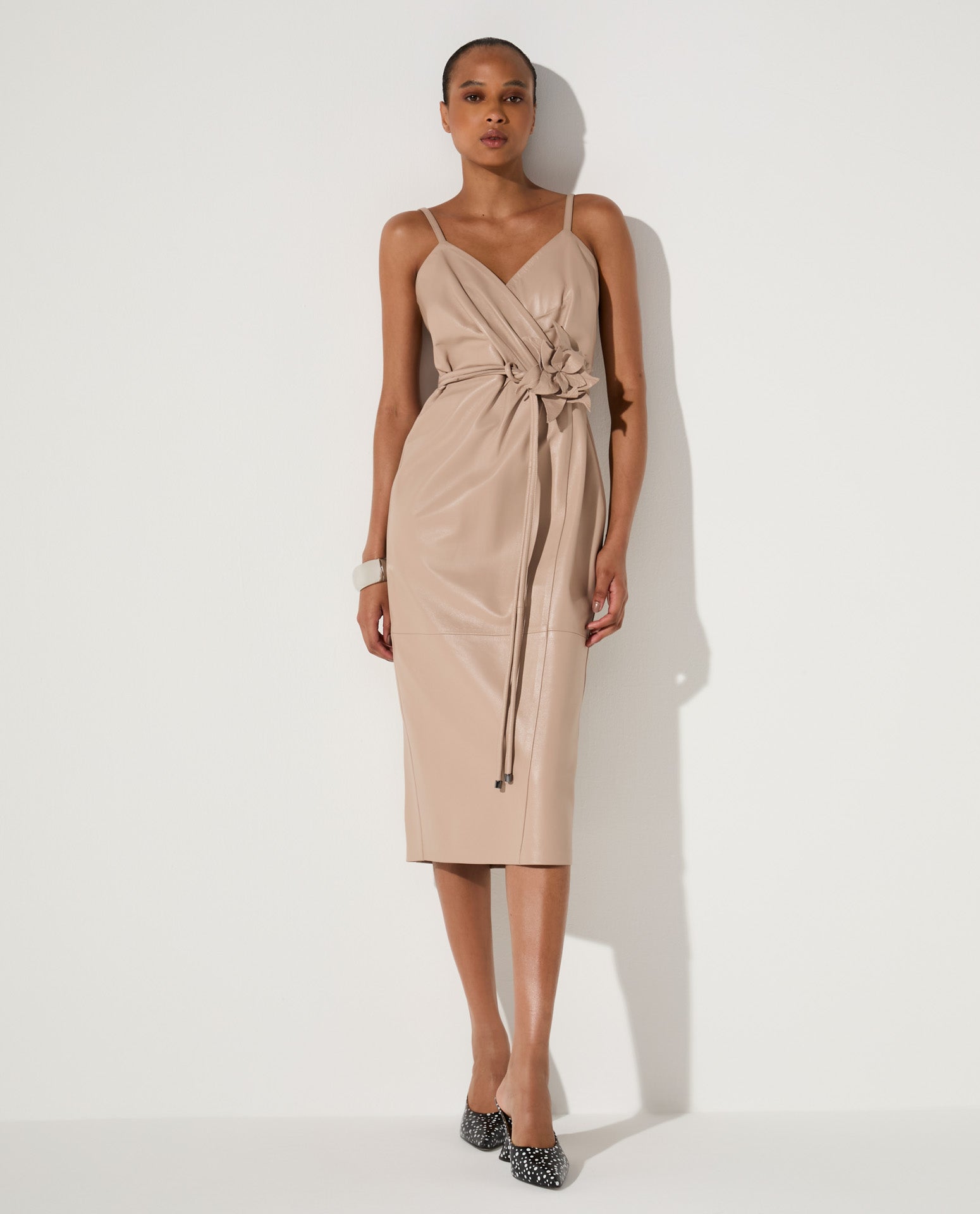 Vestido Lafort Drapeado Antonietta Couro