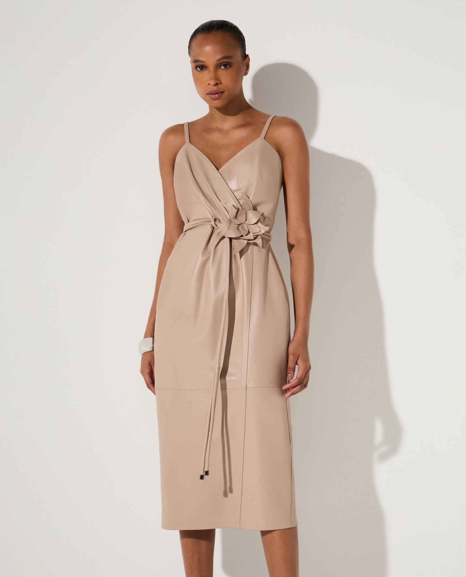 Vestido Lafort Drapeado Antonietta Couro