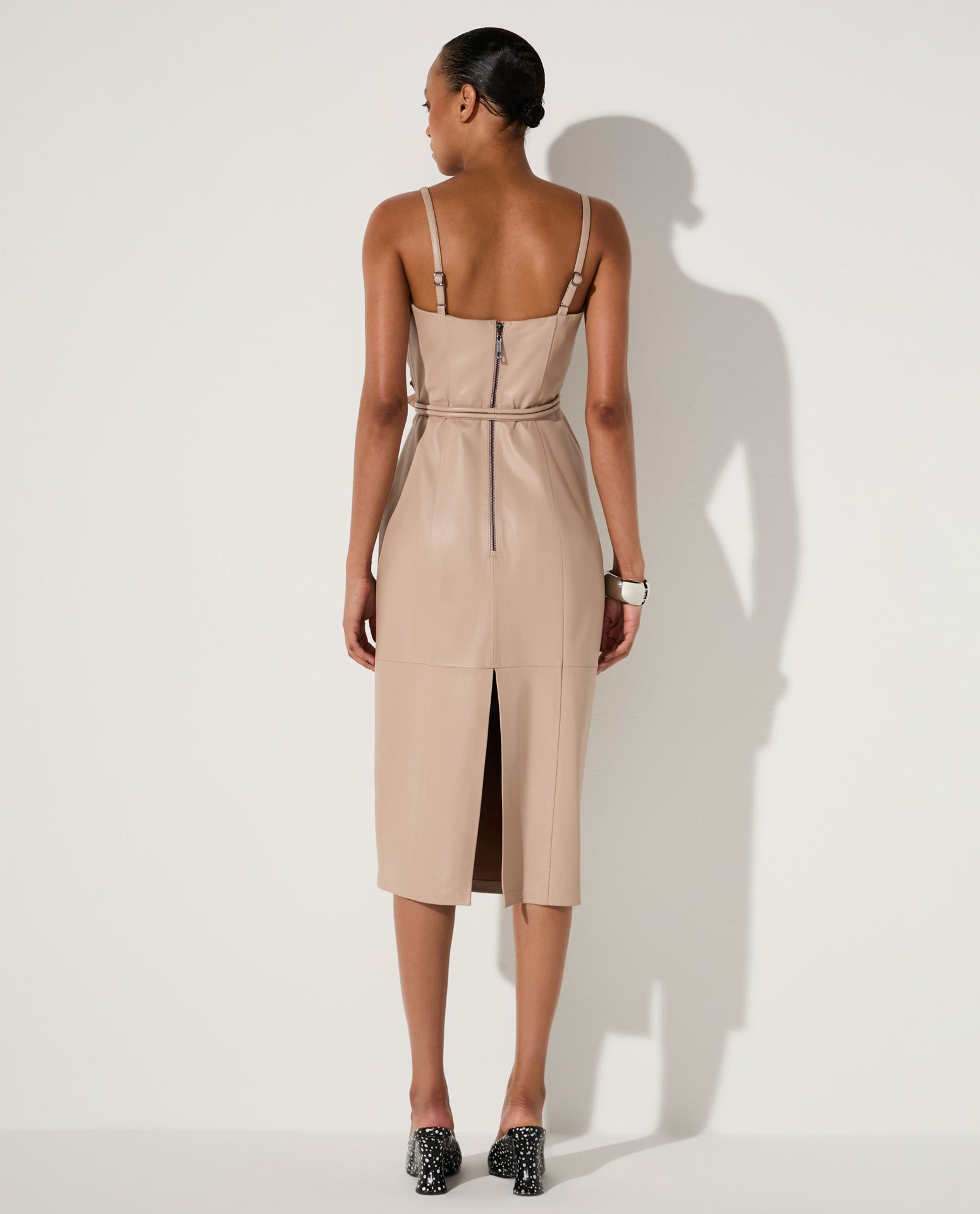 Vestido Lafort Drapeado Antonietta Couro