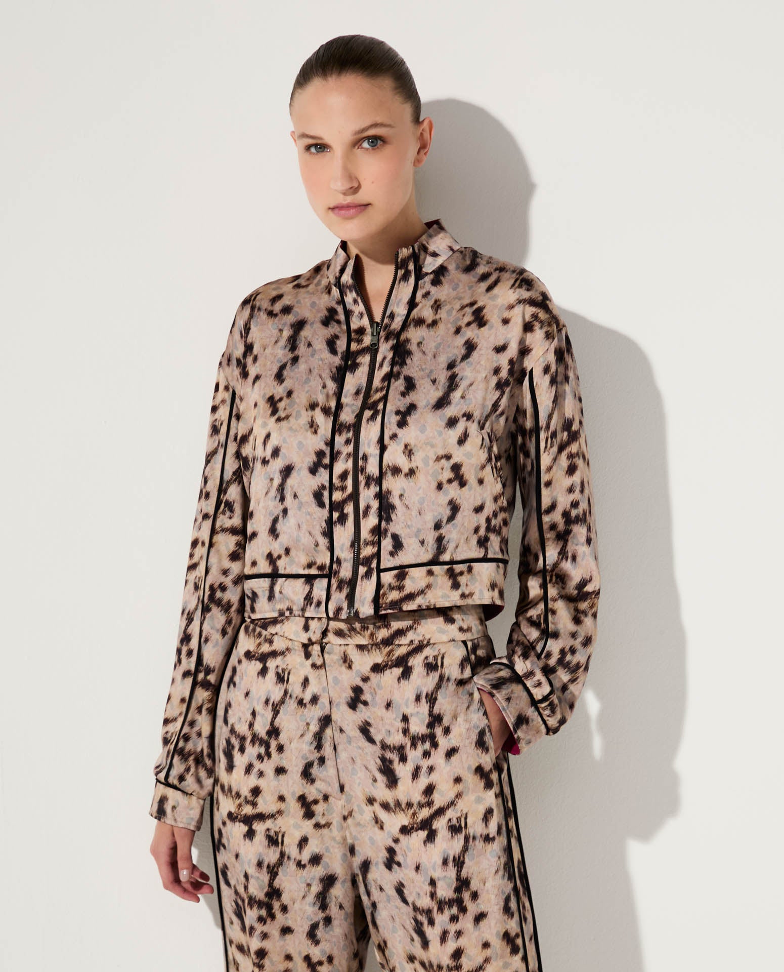 Jaqueta Lafort Dupla Face Erica Cetim Estampado