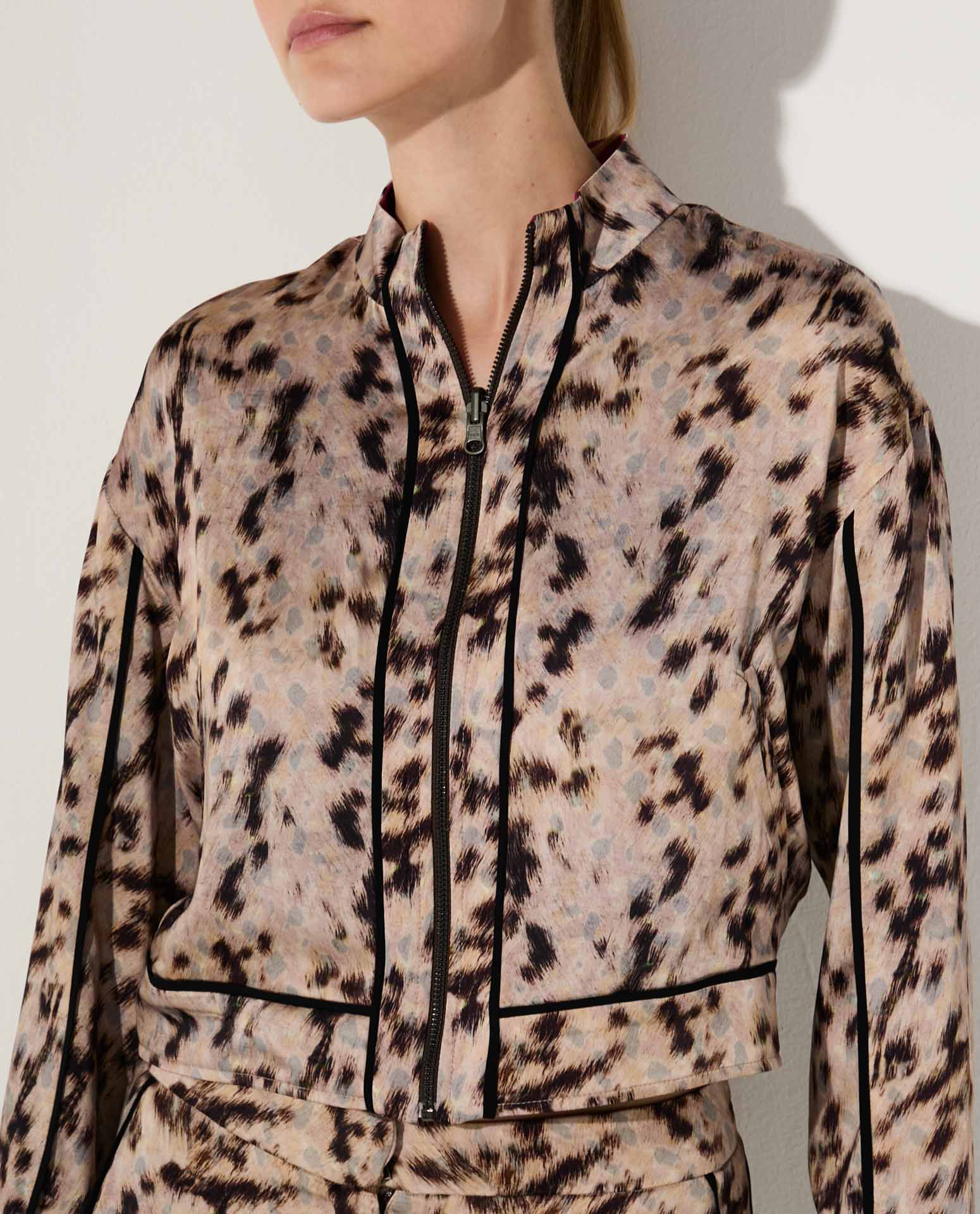 Jaqueta Lafort Dupla Face Erica Cetim Estampado