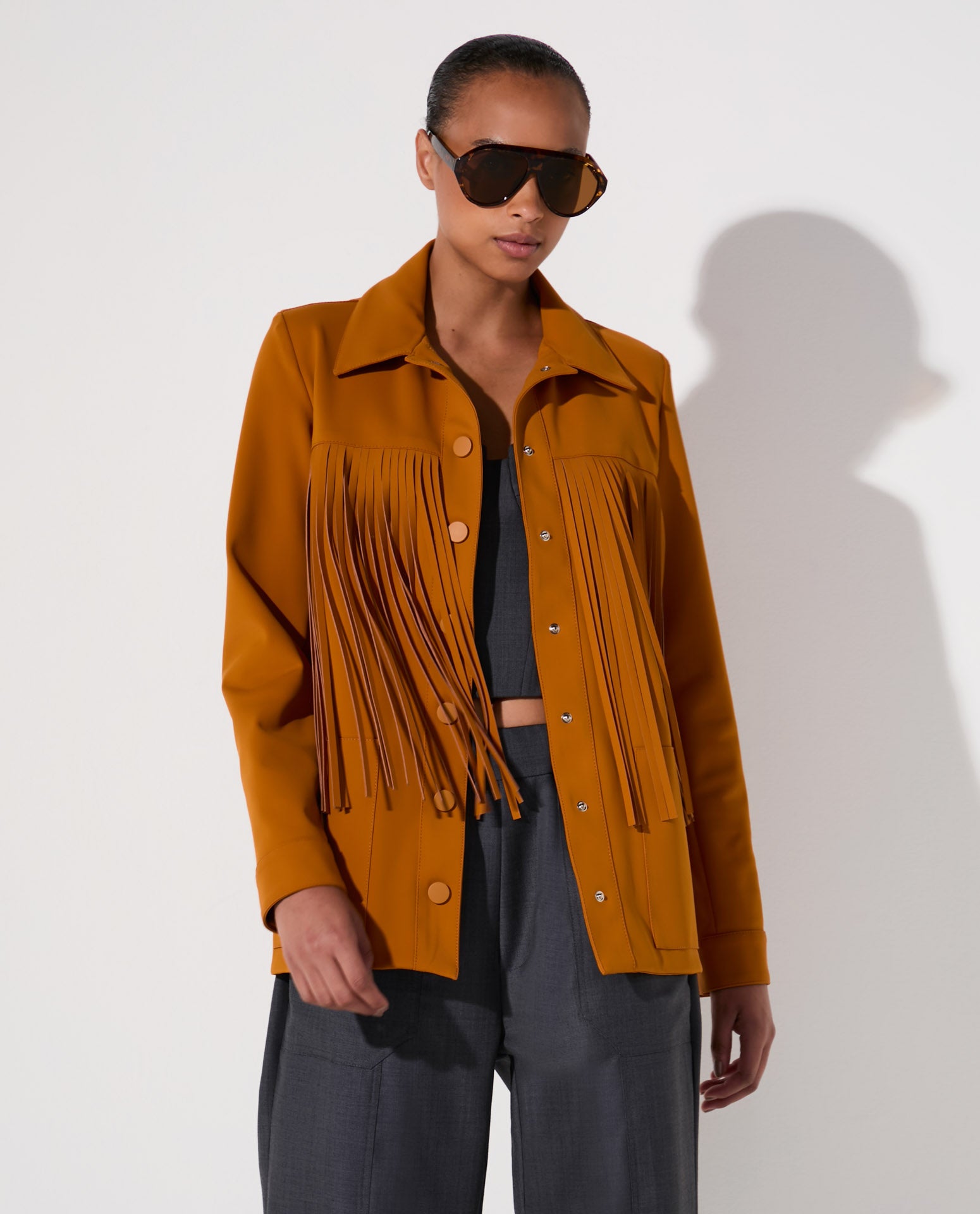 Jaqueta Lafort Com Franjas Letizia Technoblock®