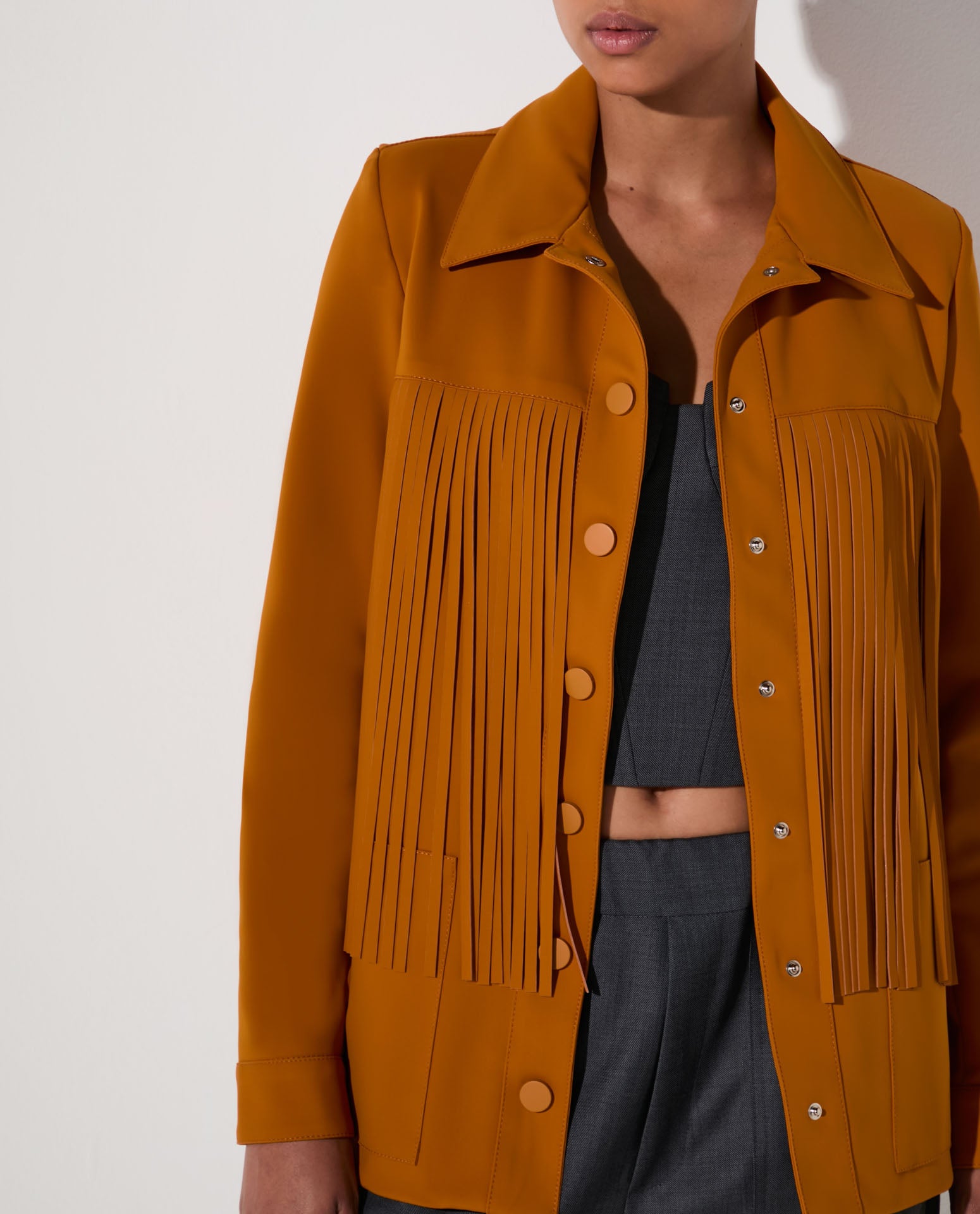 Jaqueta Lafort Com Franjas Letizia Technoblock®