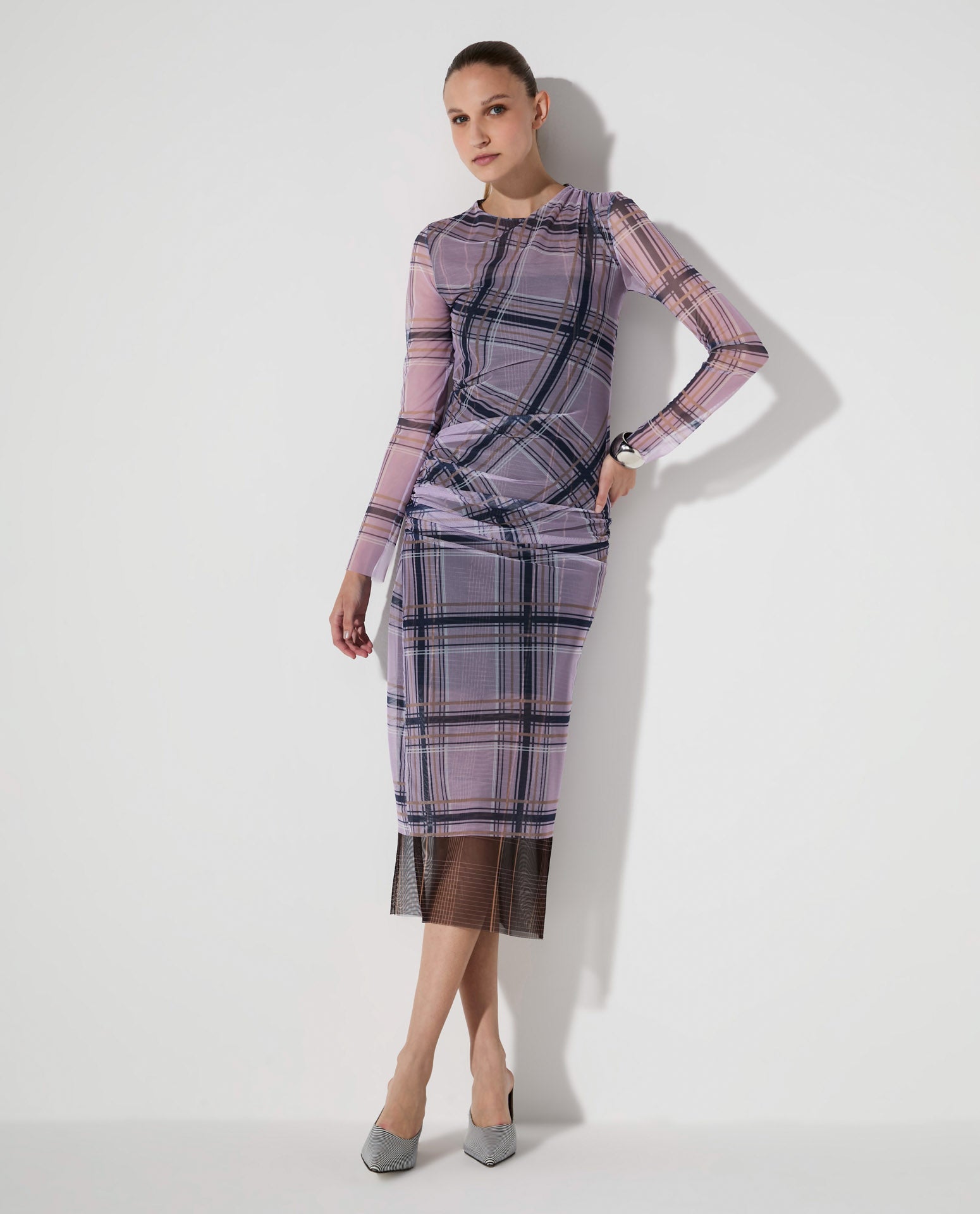 Vestido Lafort Manga Longa Lucia Tela Block Estampado