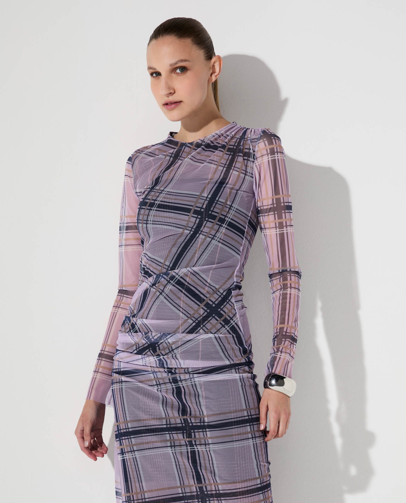 Vestido Lafort Manga Longa Lucia Tela Block Estampado