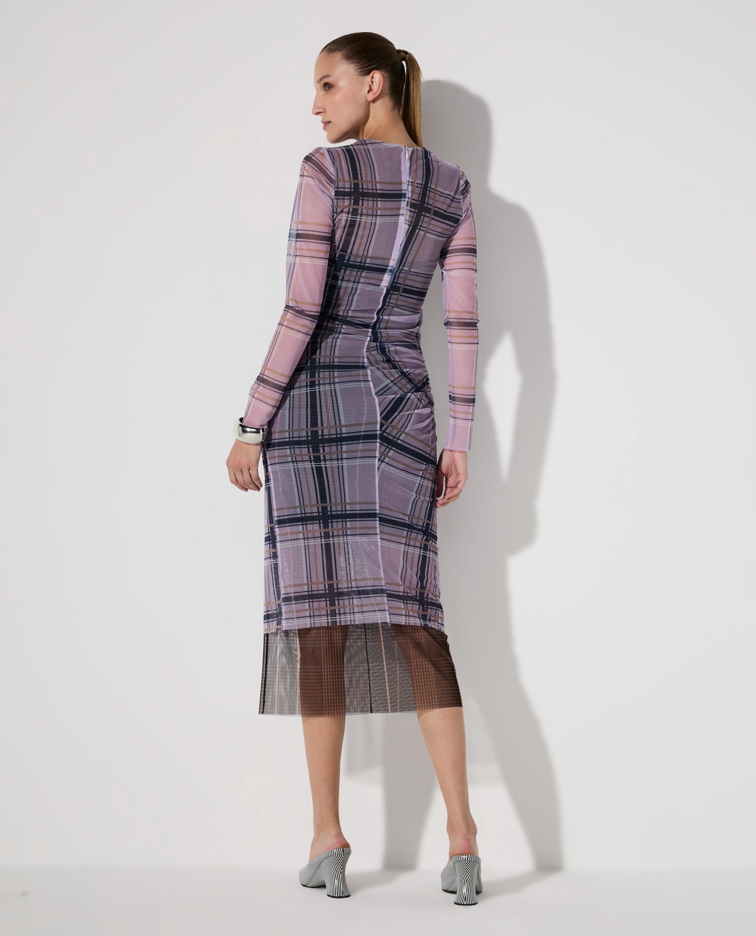 Vestido Lafort Manga Longa Lucia Tela Block Estampado