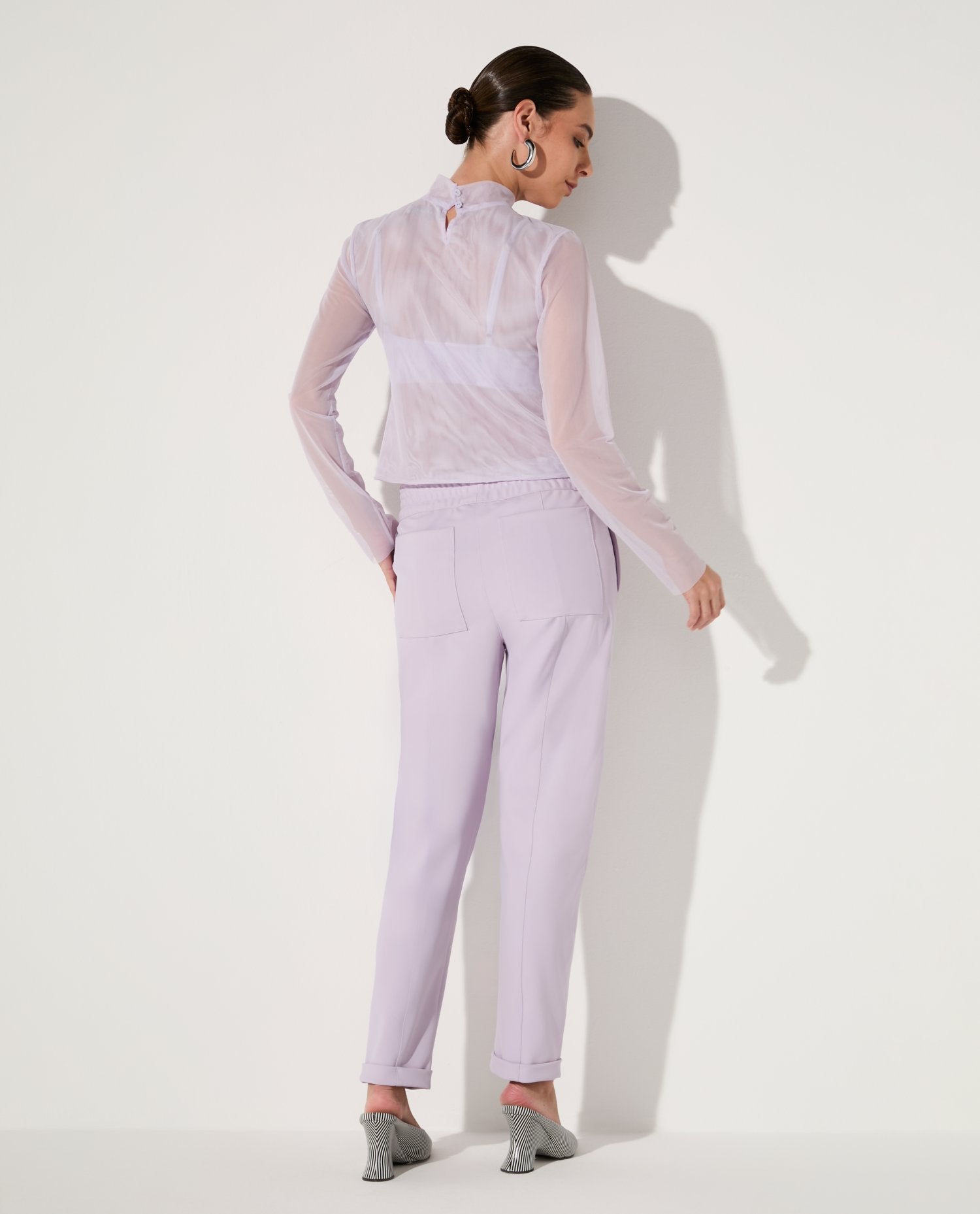 Blusa Lafort Gola Alta Celestina Tela Block