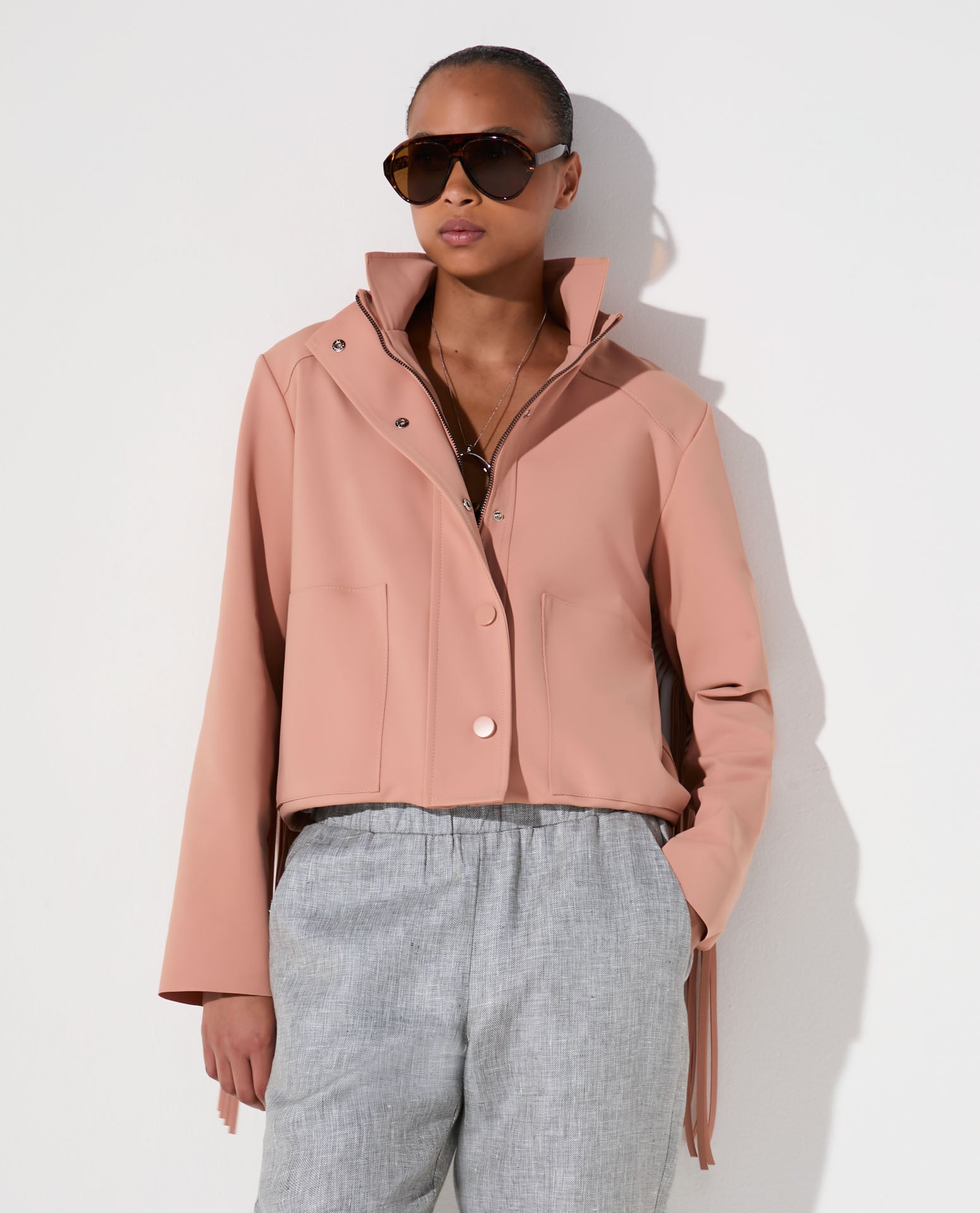 Casaco Lafort Com Franjas Leona Technoblock®