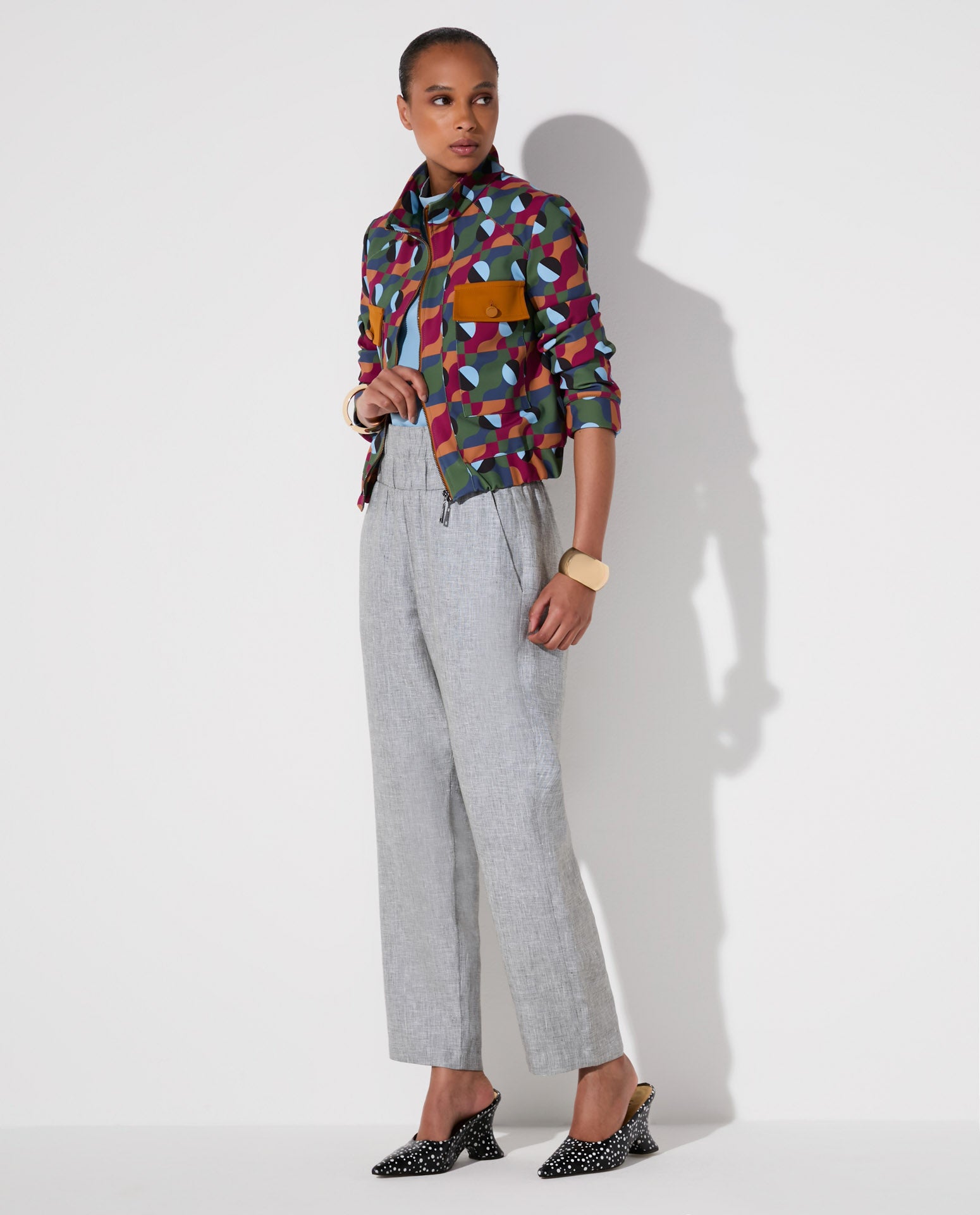 Jaqueta Lafort Bomber Odete Technoblock® Estampada