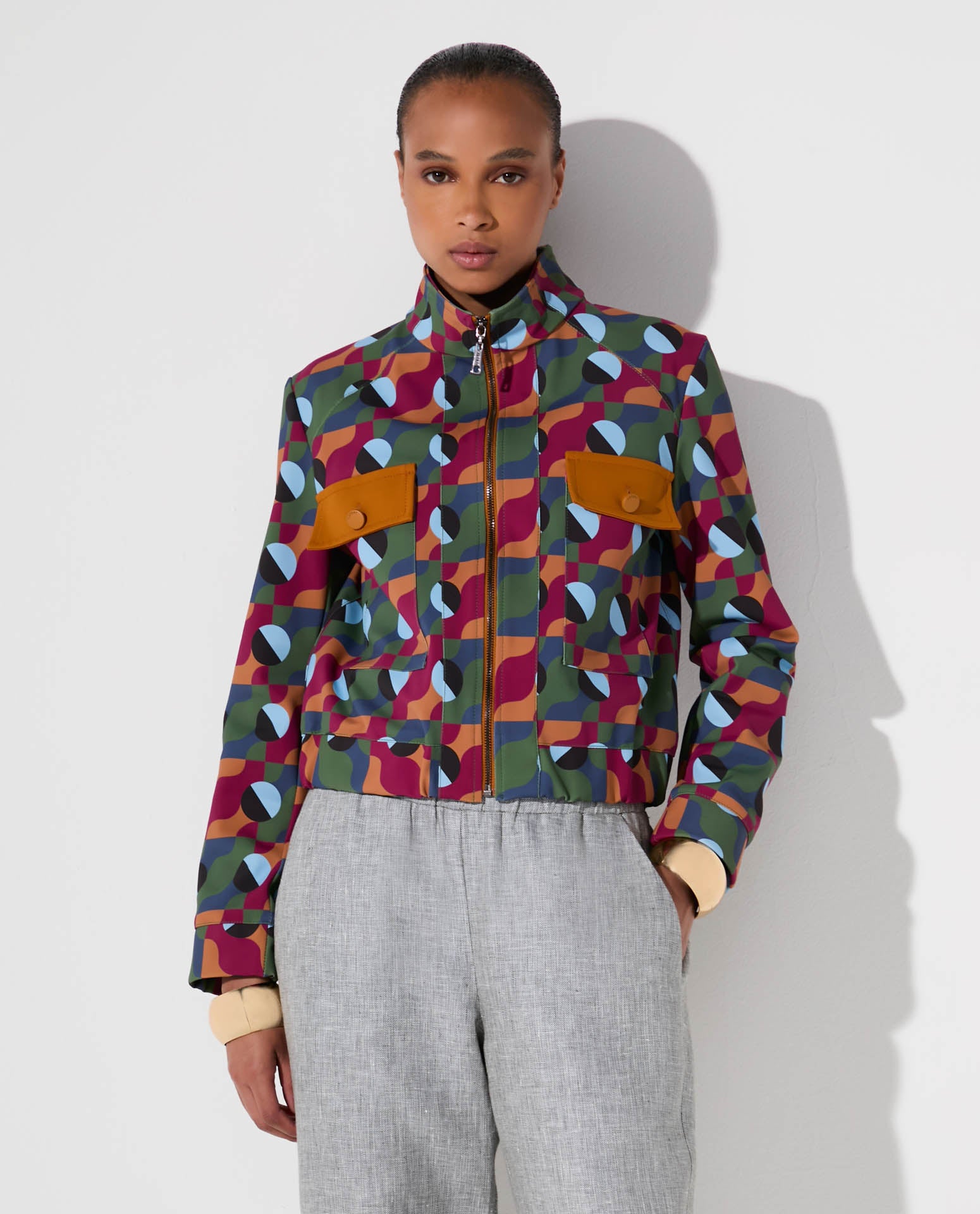 Jaqueta Lafort Bomber Odete Technoblock® Estampada