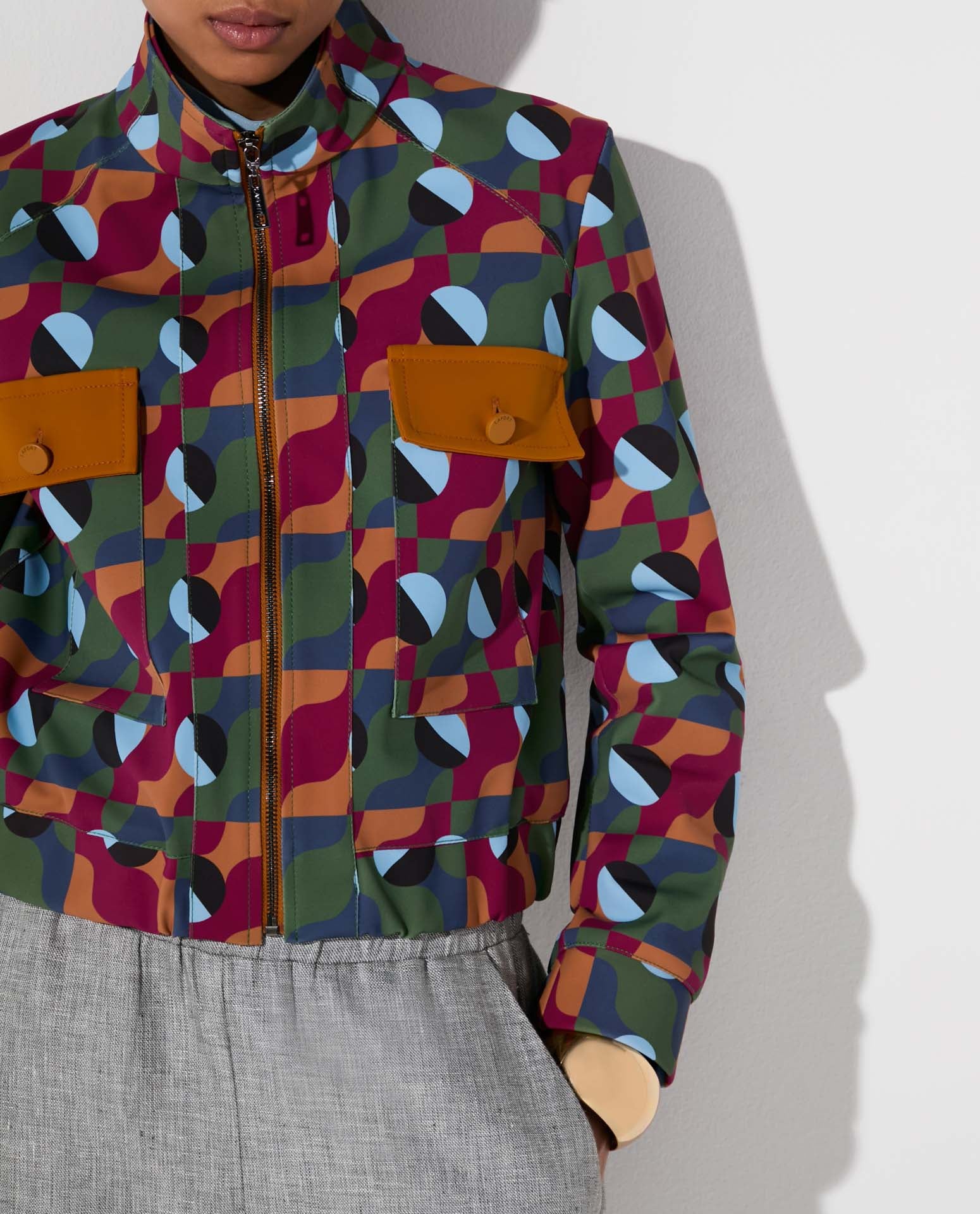 Jaqueta Lafort Bomber Odete Technoblock® Estampada