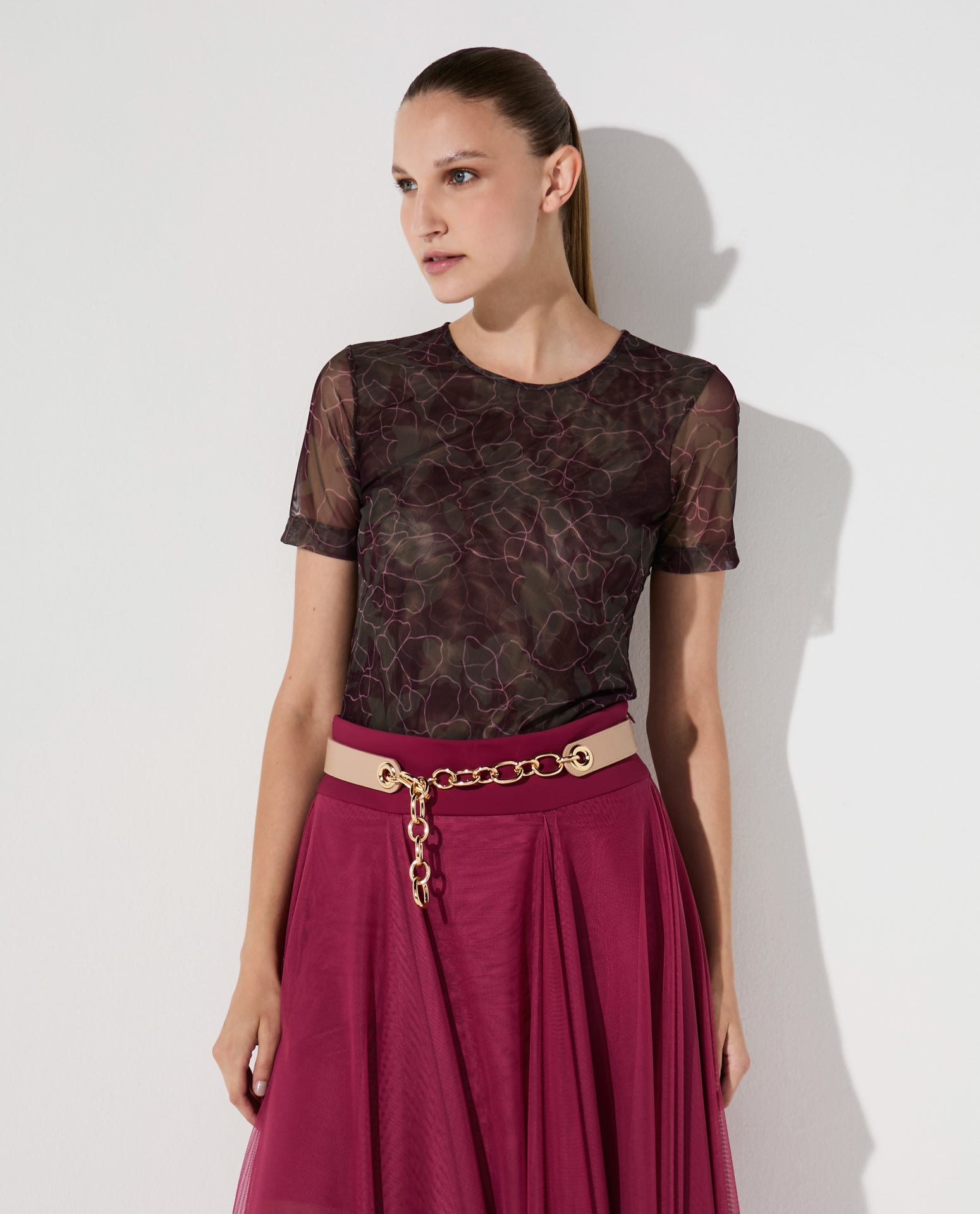 Blusa Lafort Manga Curta Tamires Tela Block Estampada La Città