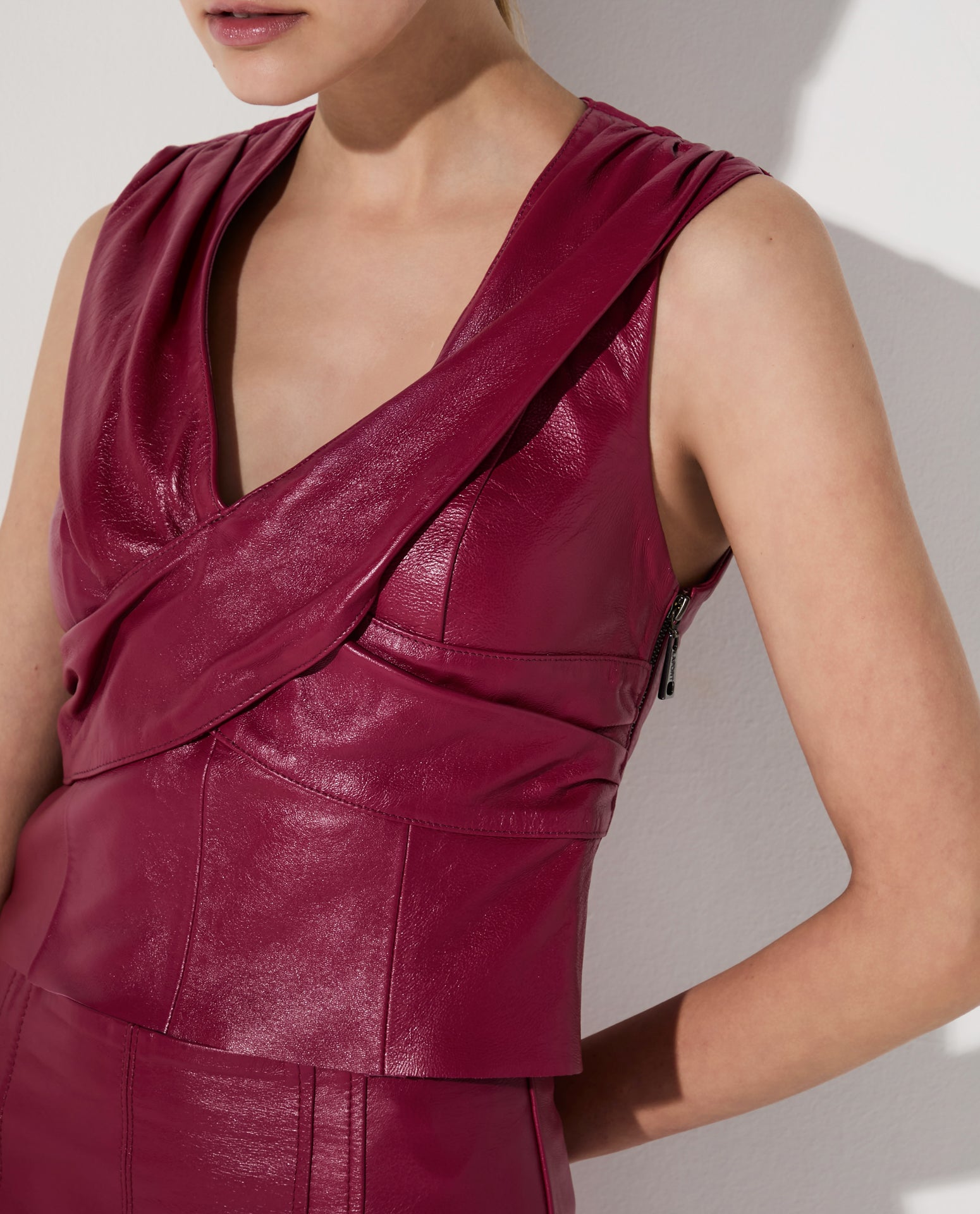 Top Lafort Drapeado Donatella Couro