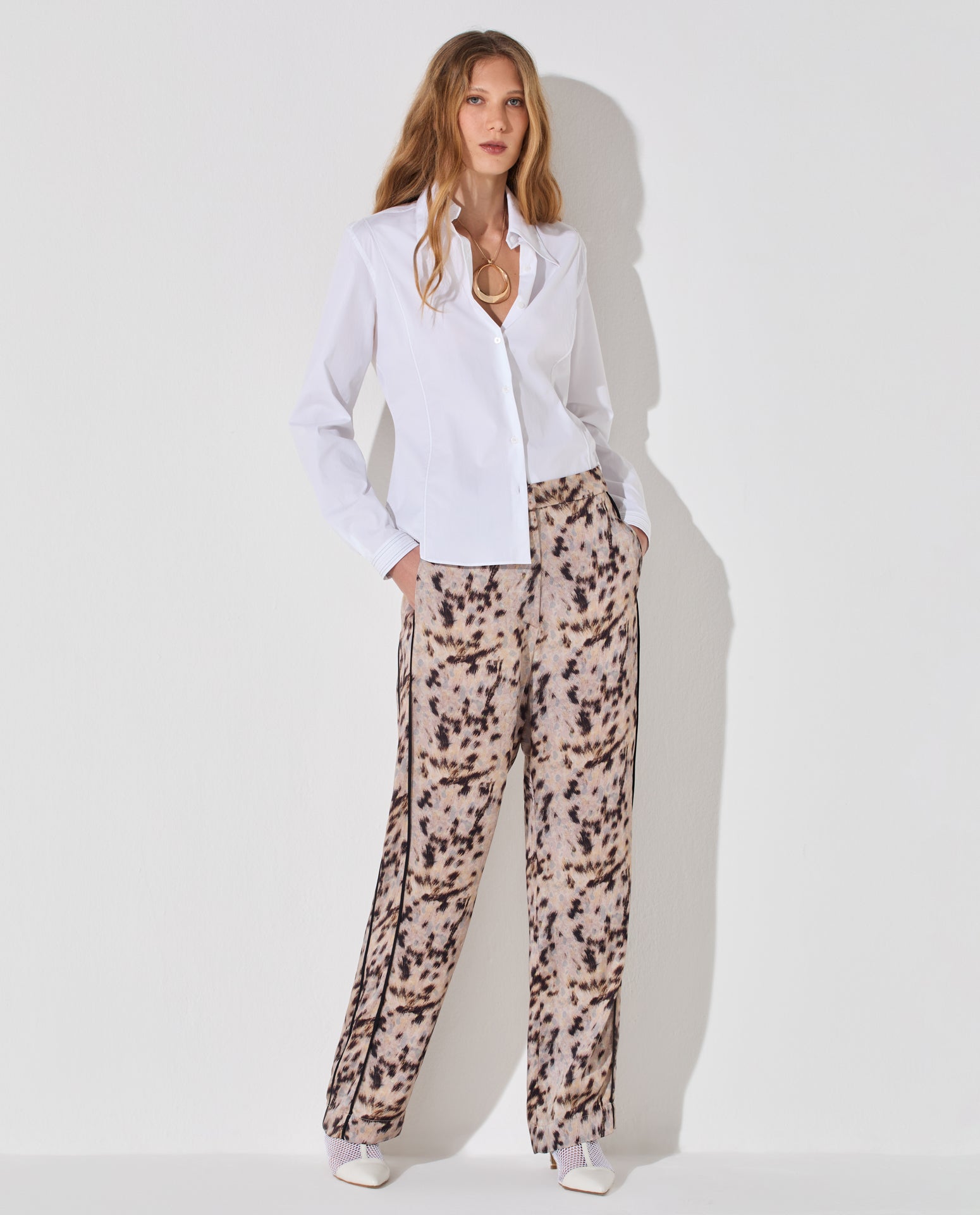 Calça Lafort Com Vivos Erica Cetim Estampado