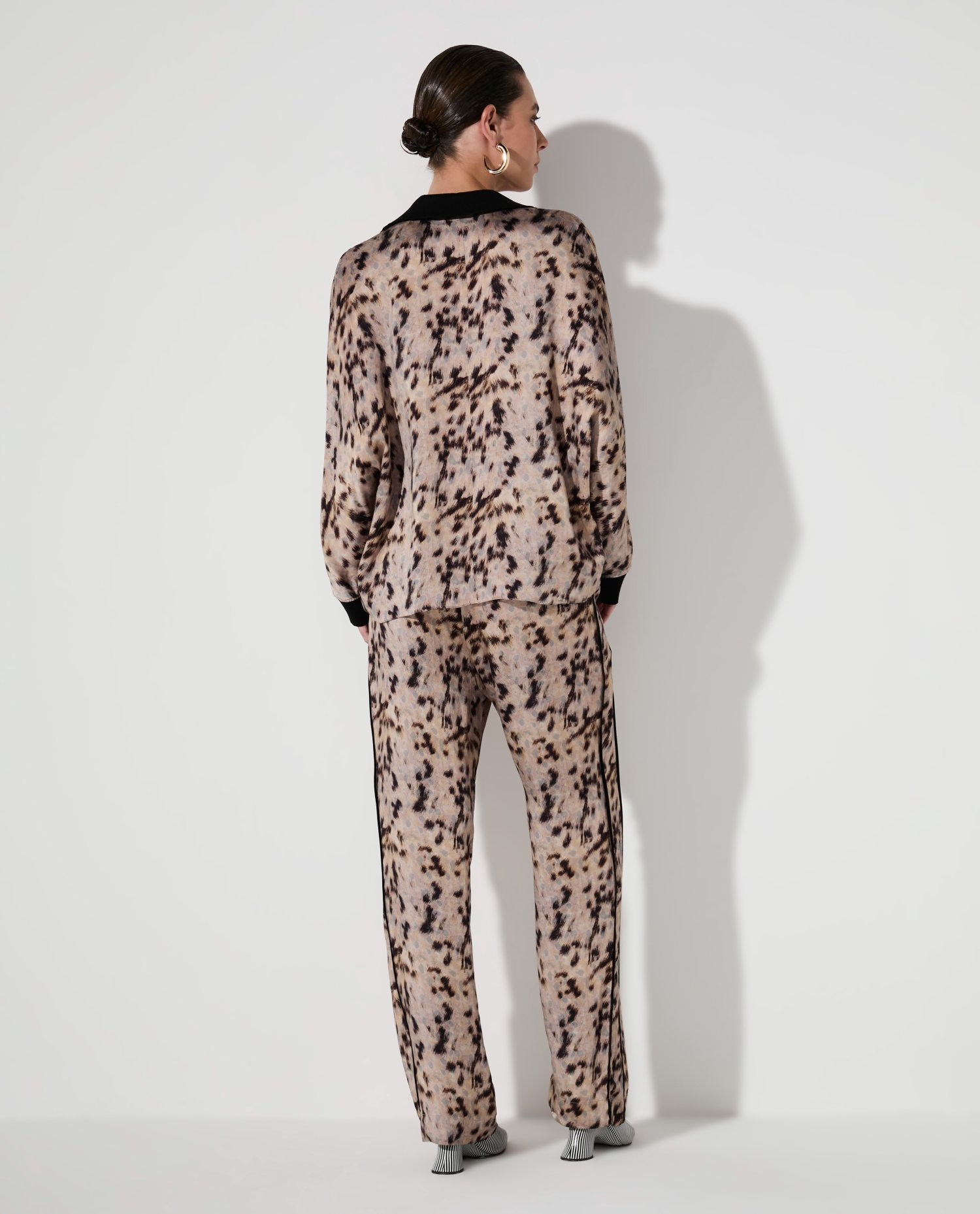 Blusa Lafort Gola De Tricot Carolinne Cetim Estampado