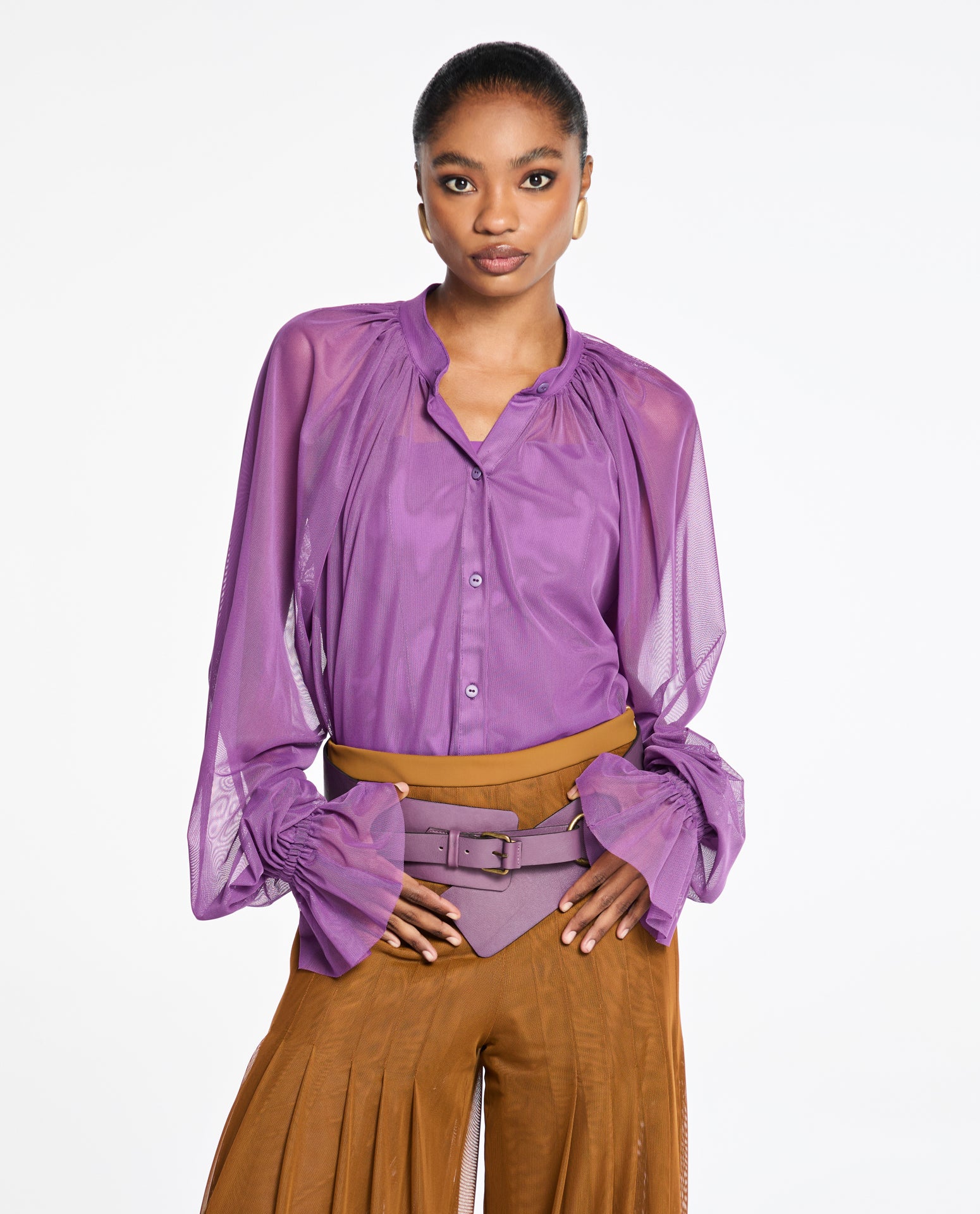 Camisa Lafort Com Laço Melanie Tela Block