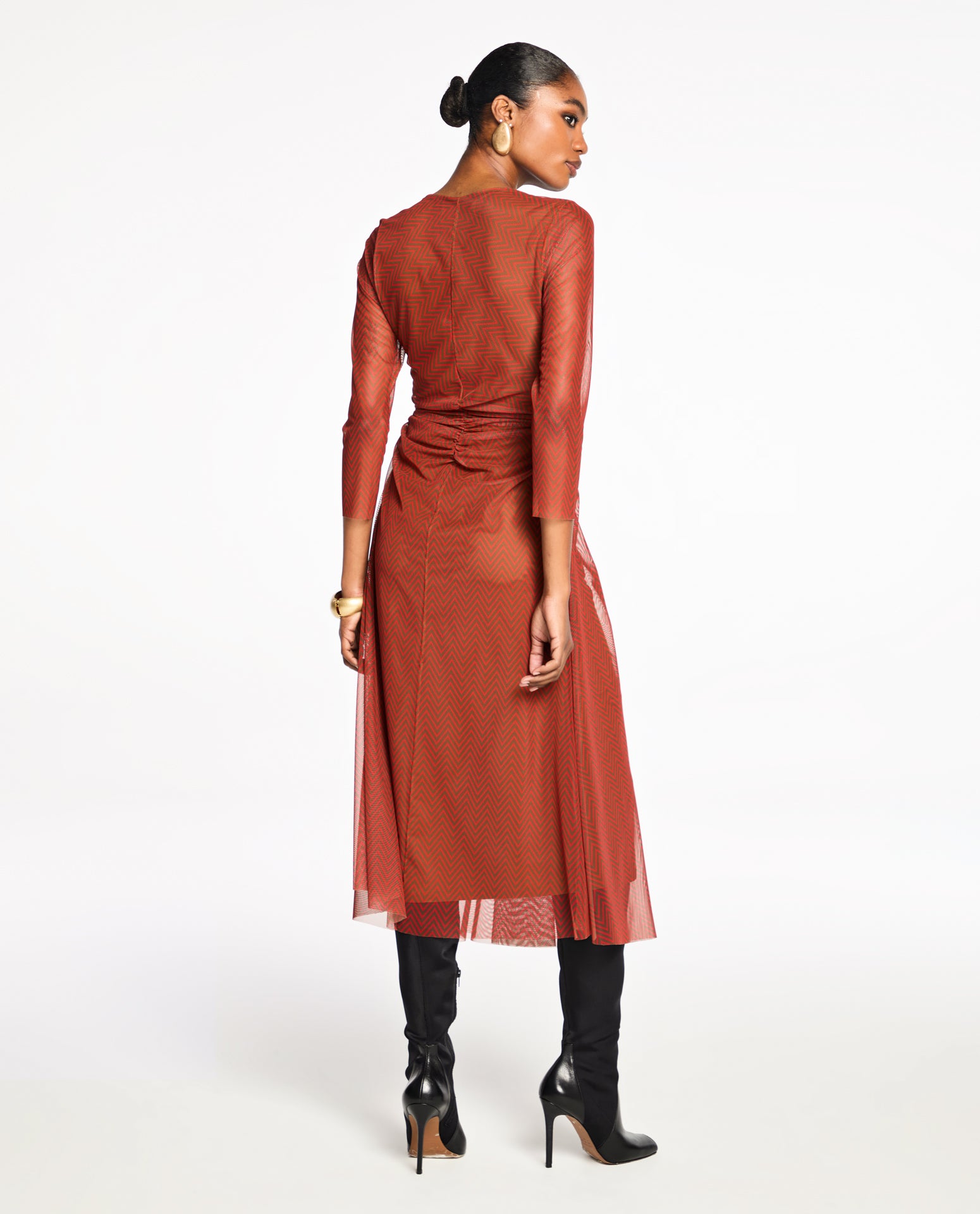 Vestido Lafort Midi Emi Tela Block Estampado