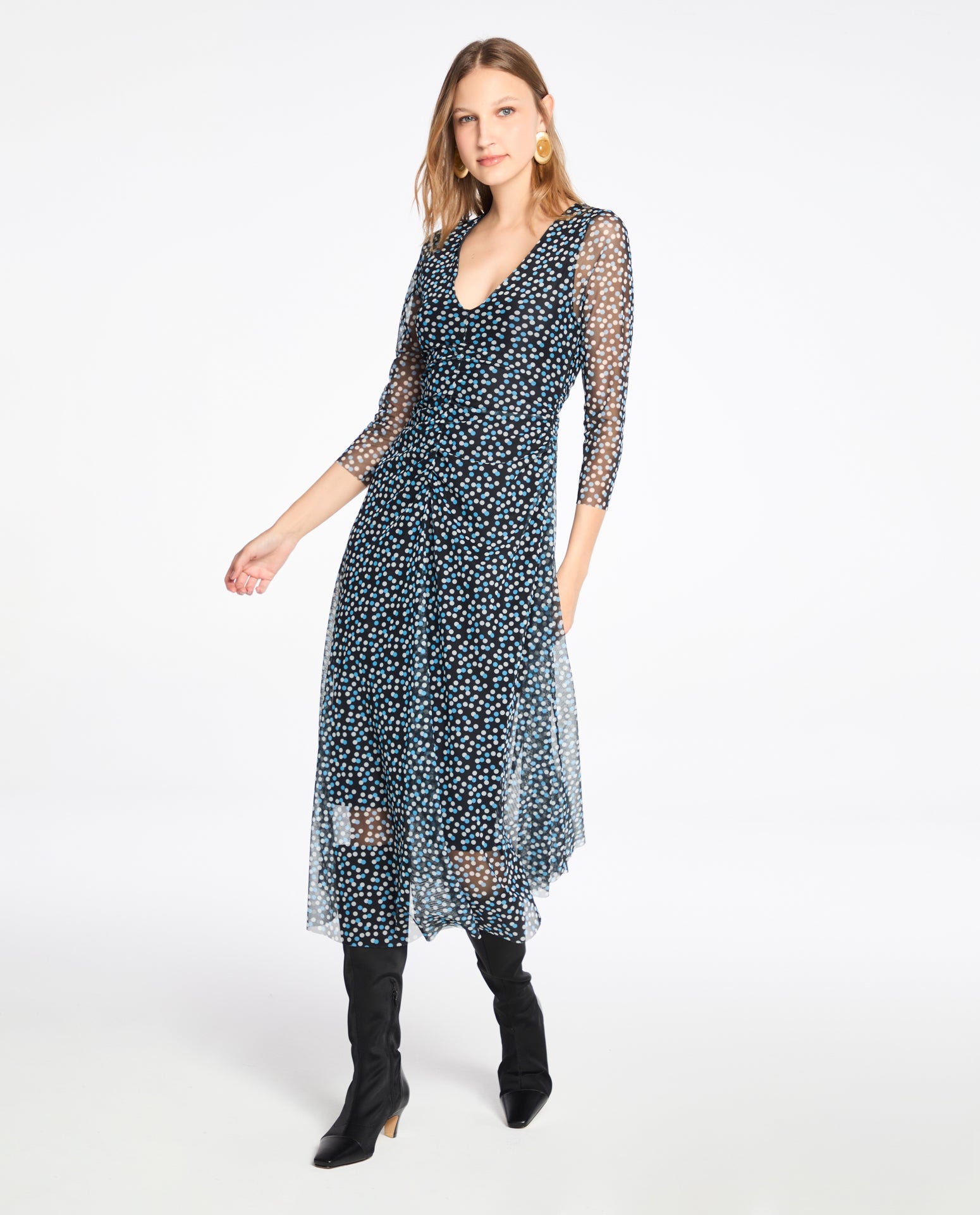 Vestido Lafort Midi Emi Tela Block Estampado