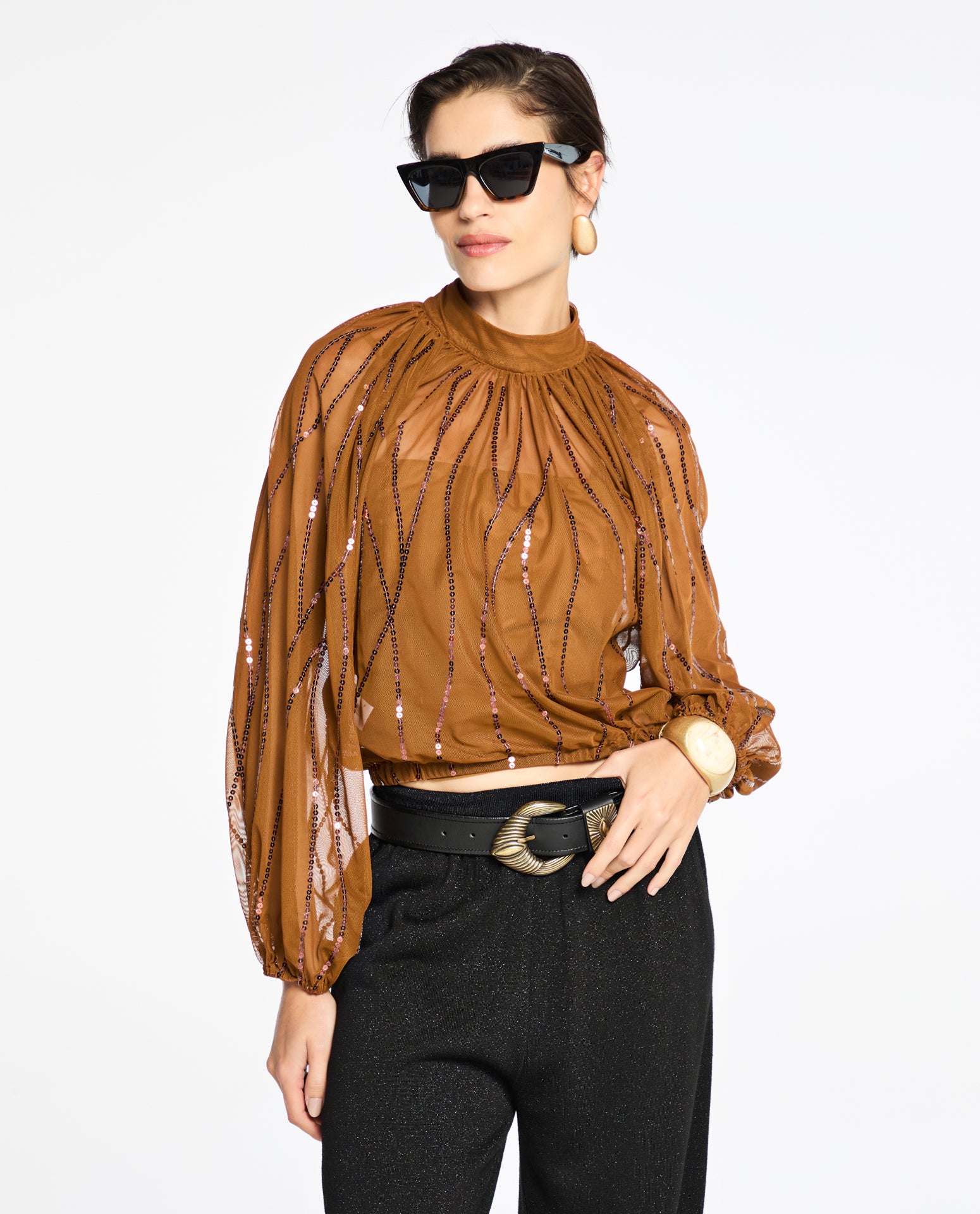 Blusa Lafort Manga Longa Emi Tela Block