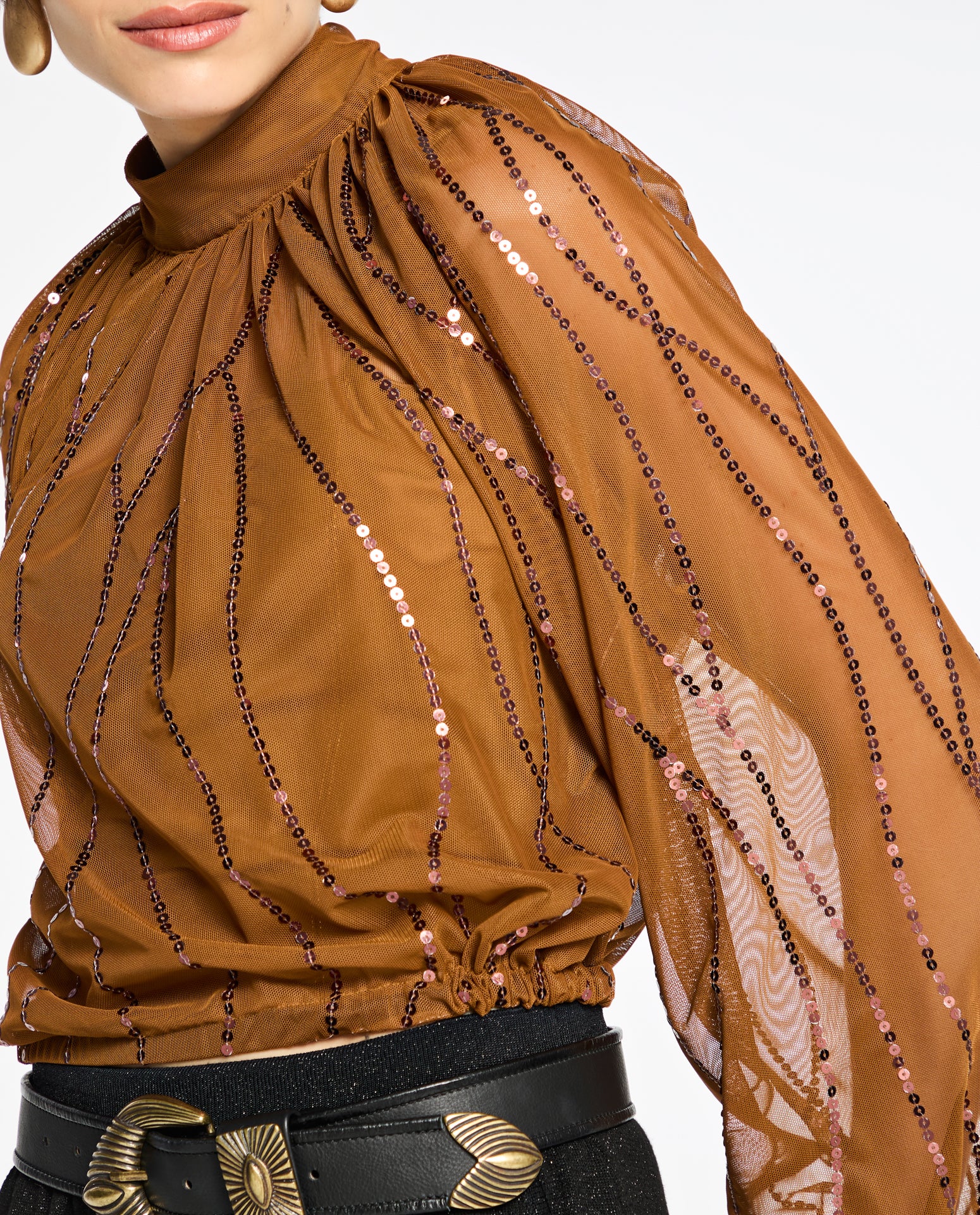Blusa Lafort Manga Longa Emi Tela Block