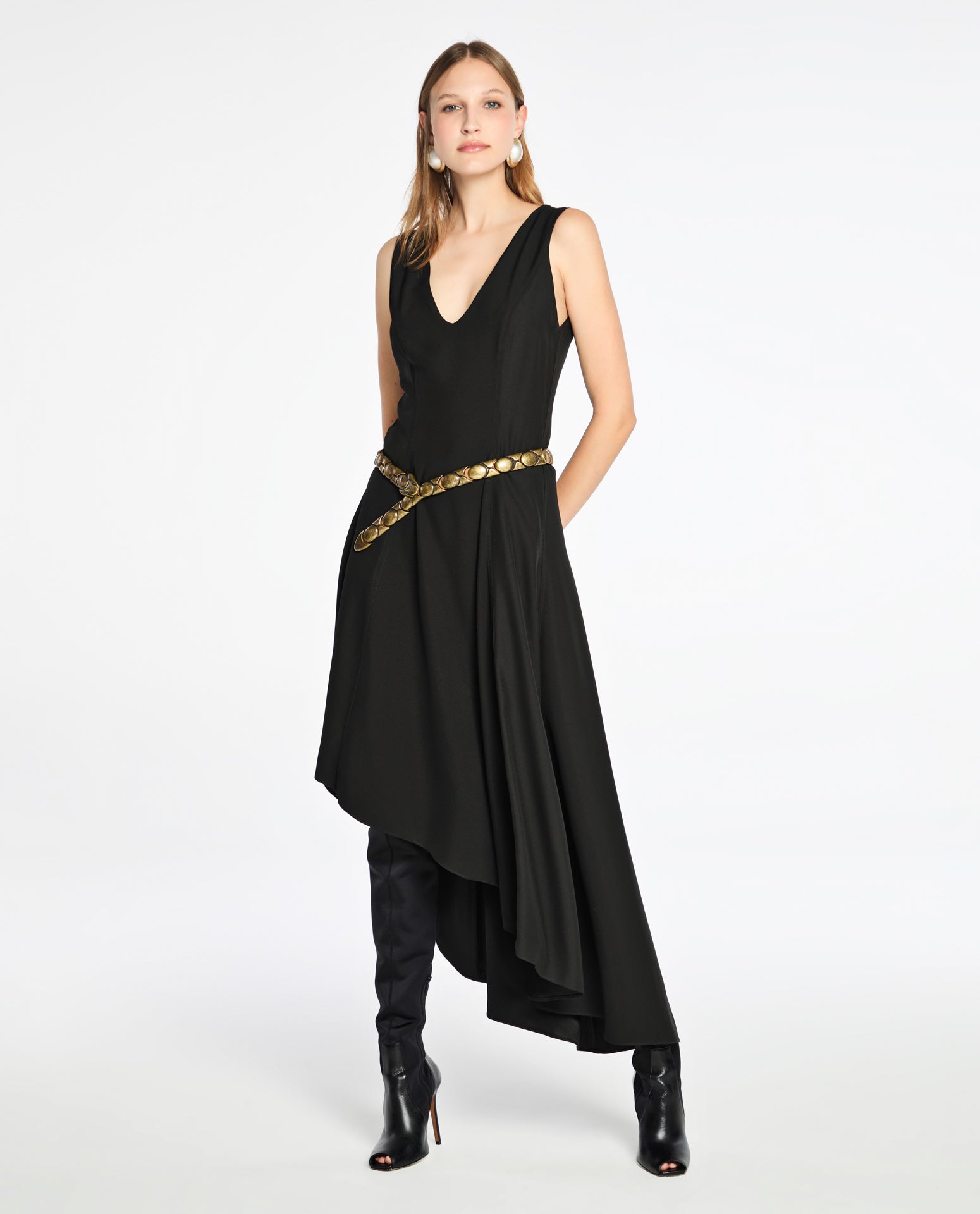 Vestido Lafort Recortes Assimétricos Carole Crepe Patou