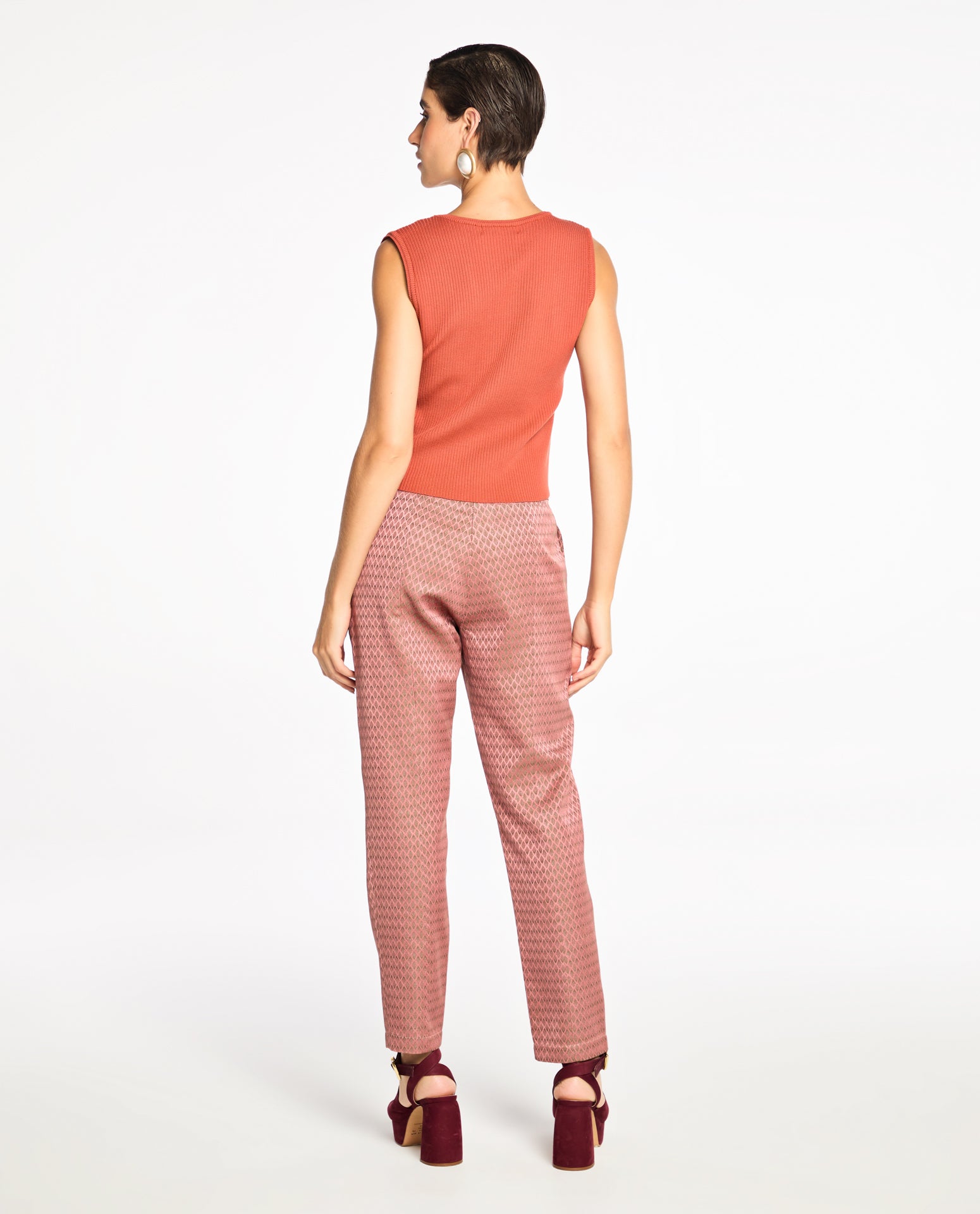 Calça Lafort Recortes Jade Jacquard