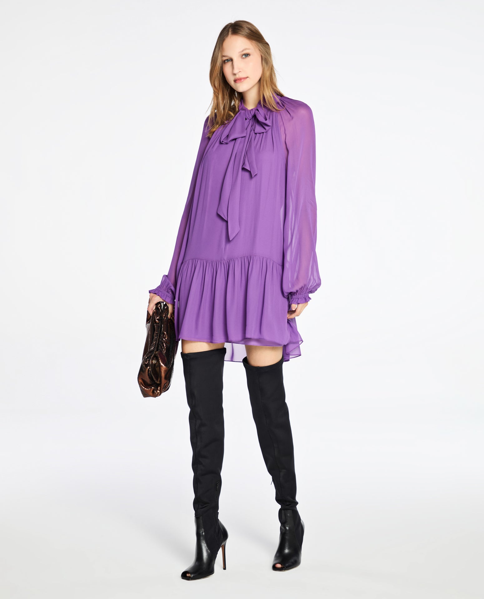 Vestido Lafort Curto Laço Laila Georgette