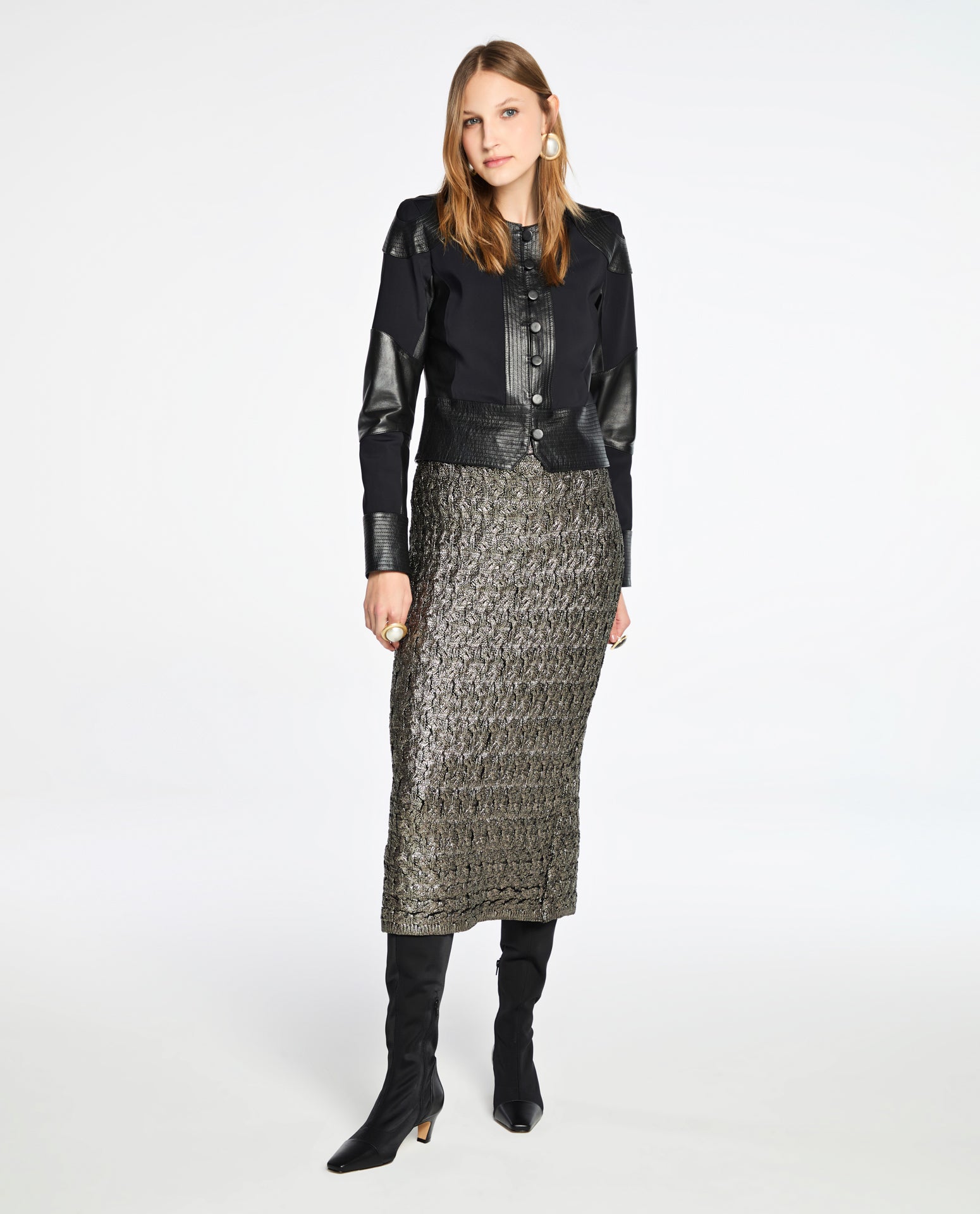 Jaqueta Lafort Com Block Bonnie Couro